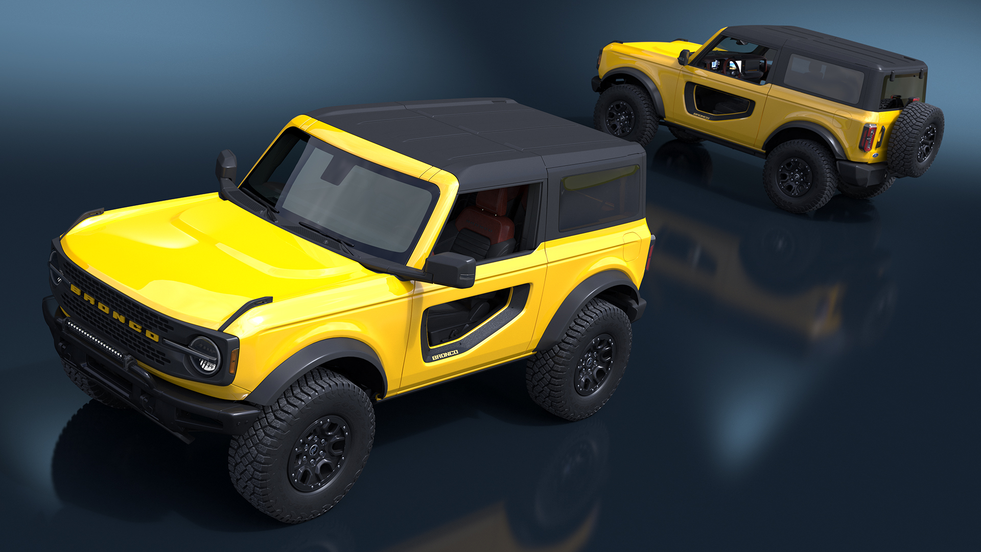 3D Ford Bronco Two Door Yellow 4X4