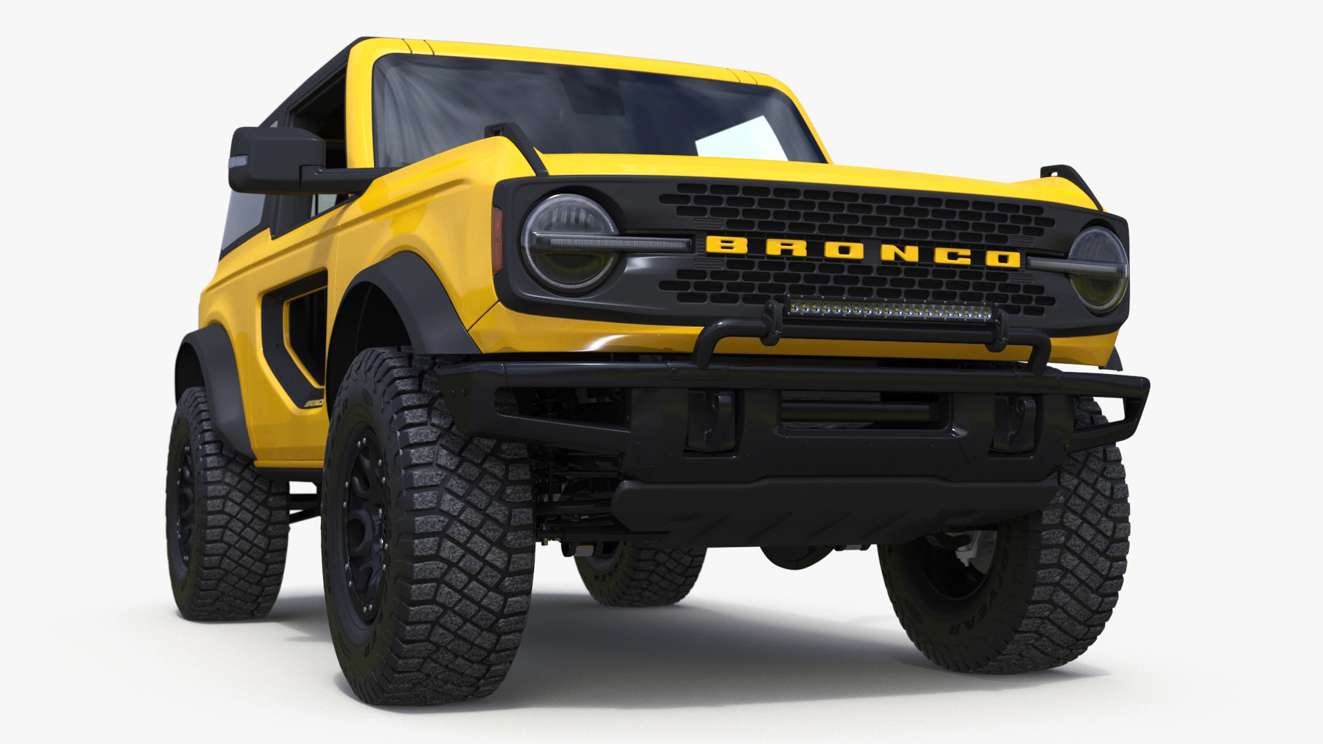 3D Ford Bronco Two Door Yellow 4X4