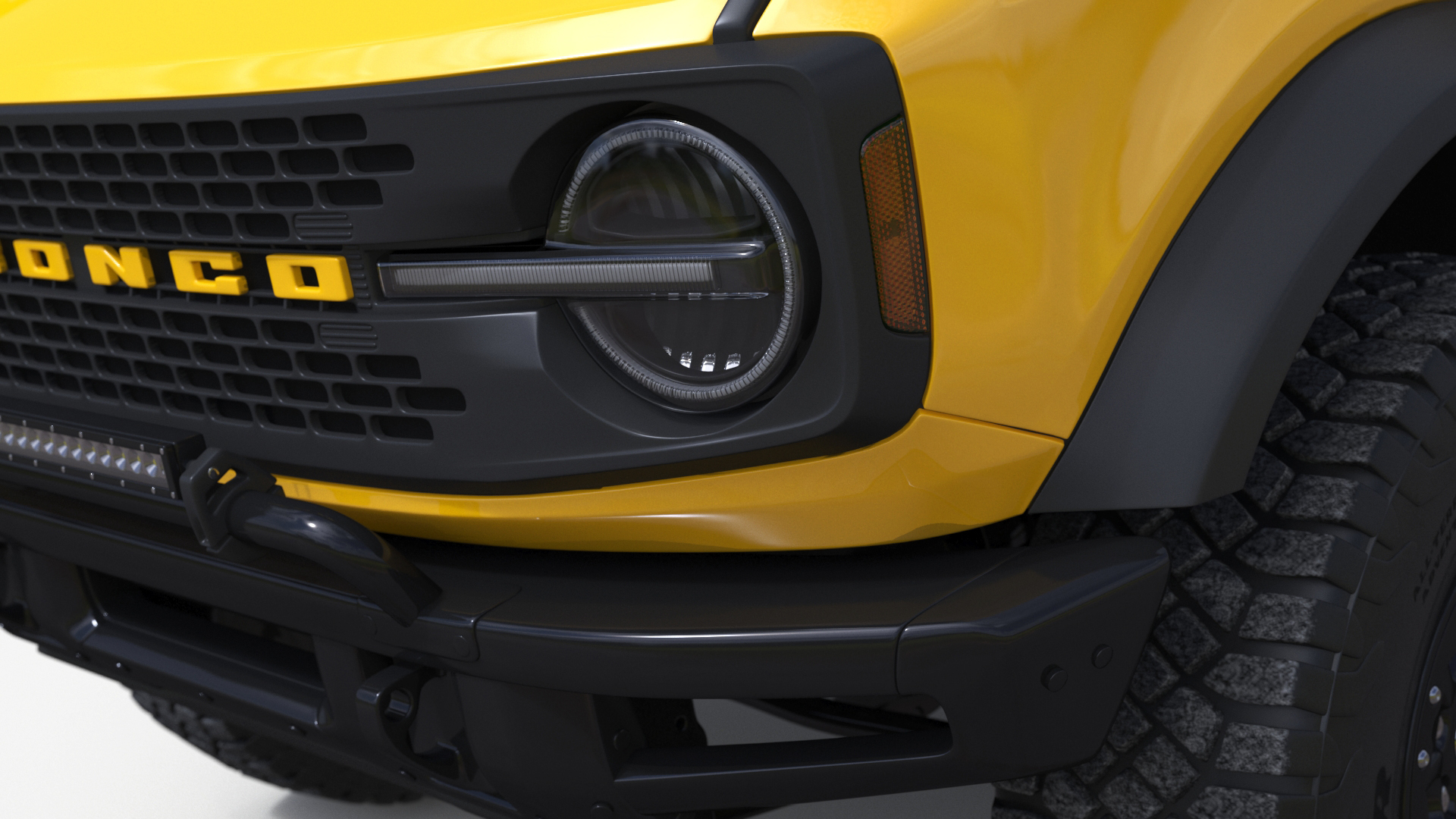 3D Ford Bronco Two Door Yellow 4X4