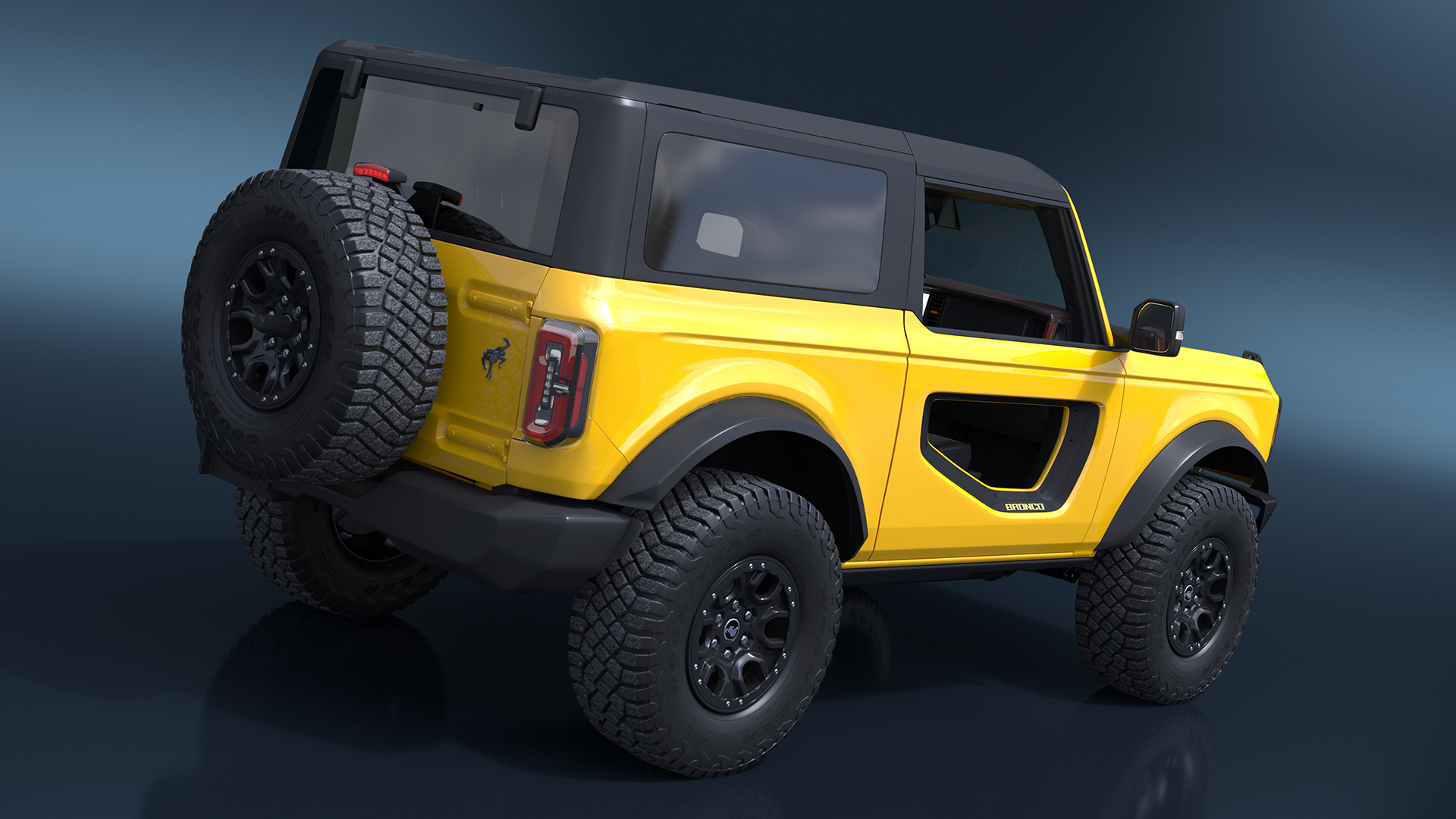 3D Ford Bronco Two Door Yellow 4X4