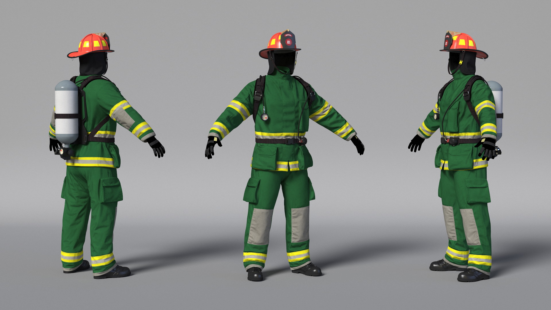 3D Standard Firefighter Turnout Gear model
