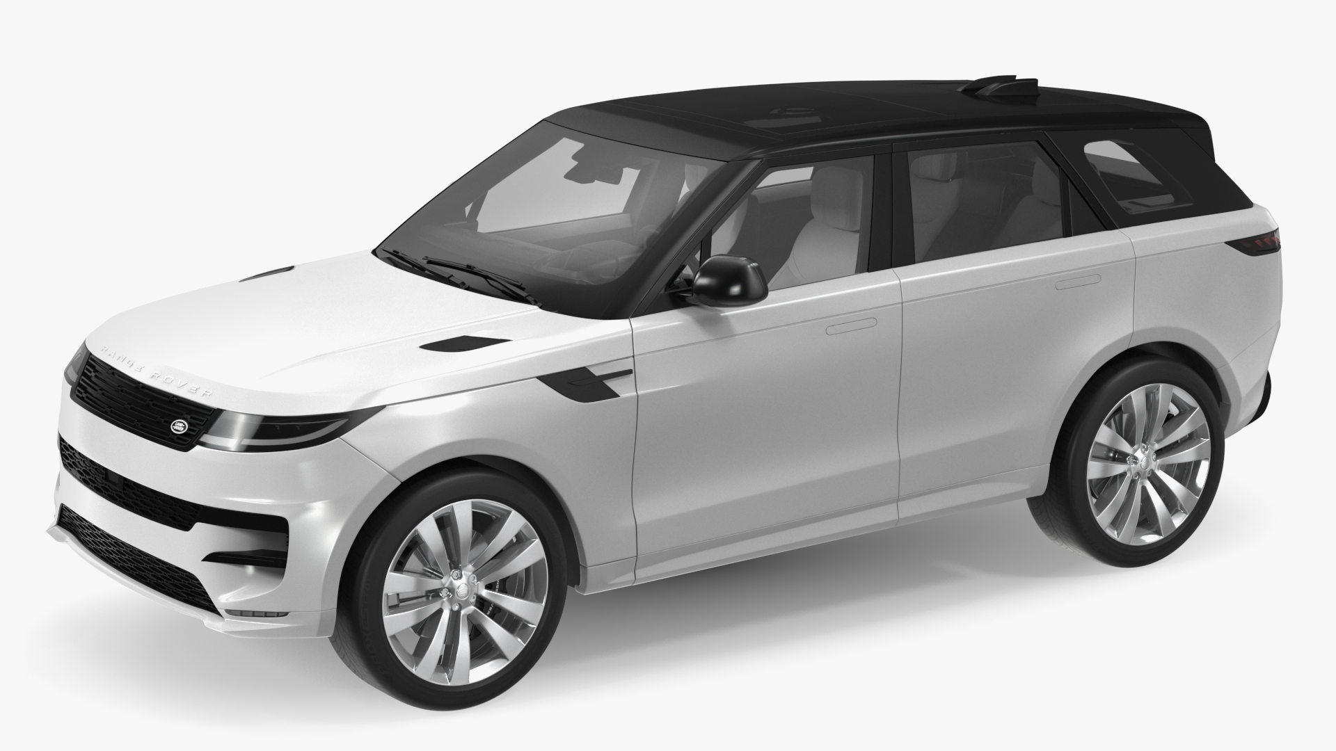 Light Grey Range Rover Sport SUV 2023 Rigged 3D model
