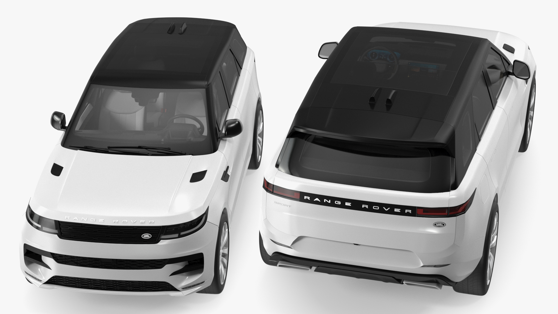 Light Grey Range Rover Sport SUV 2023 Rigged 3D model