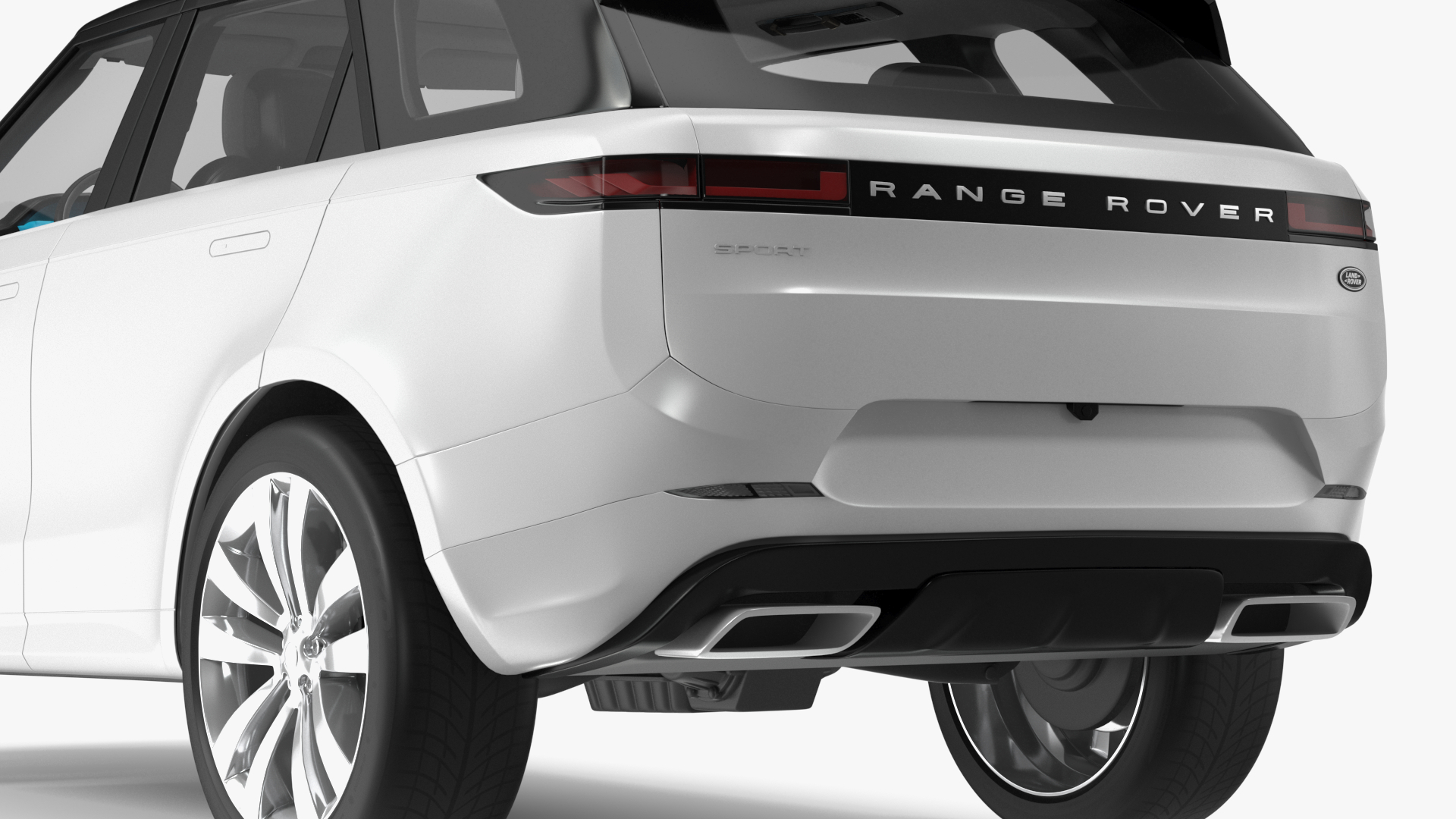 Light Grey Range Rover Sport SUV 2023 Rigged 3D model