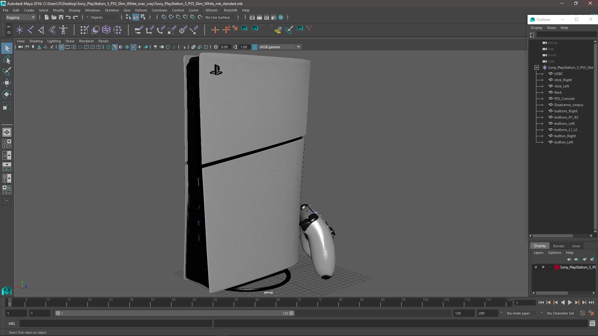3D Sony PlayStation 5 PS5 Slim White model