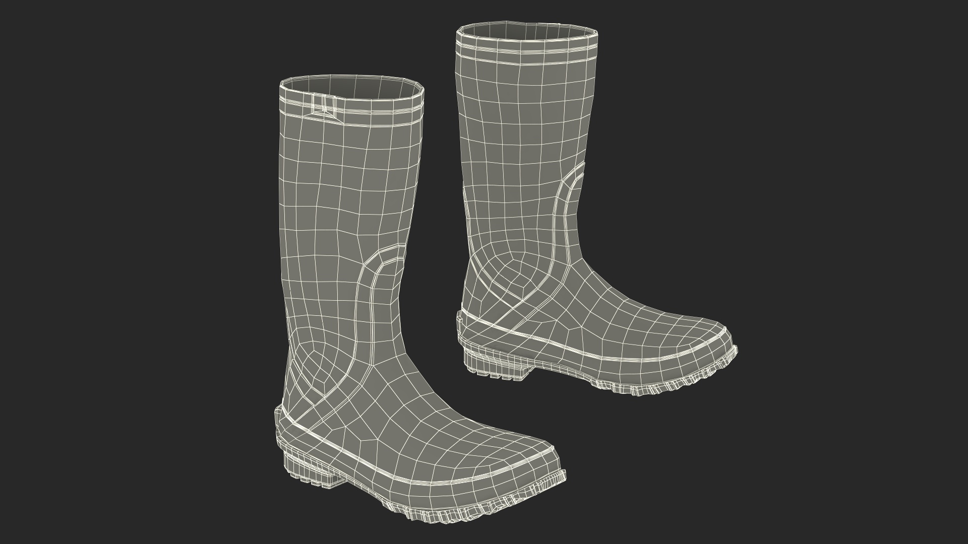 3D Dirty Rubber Boots model