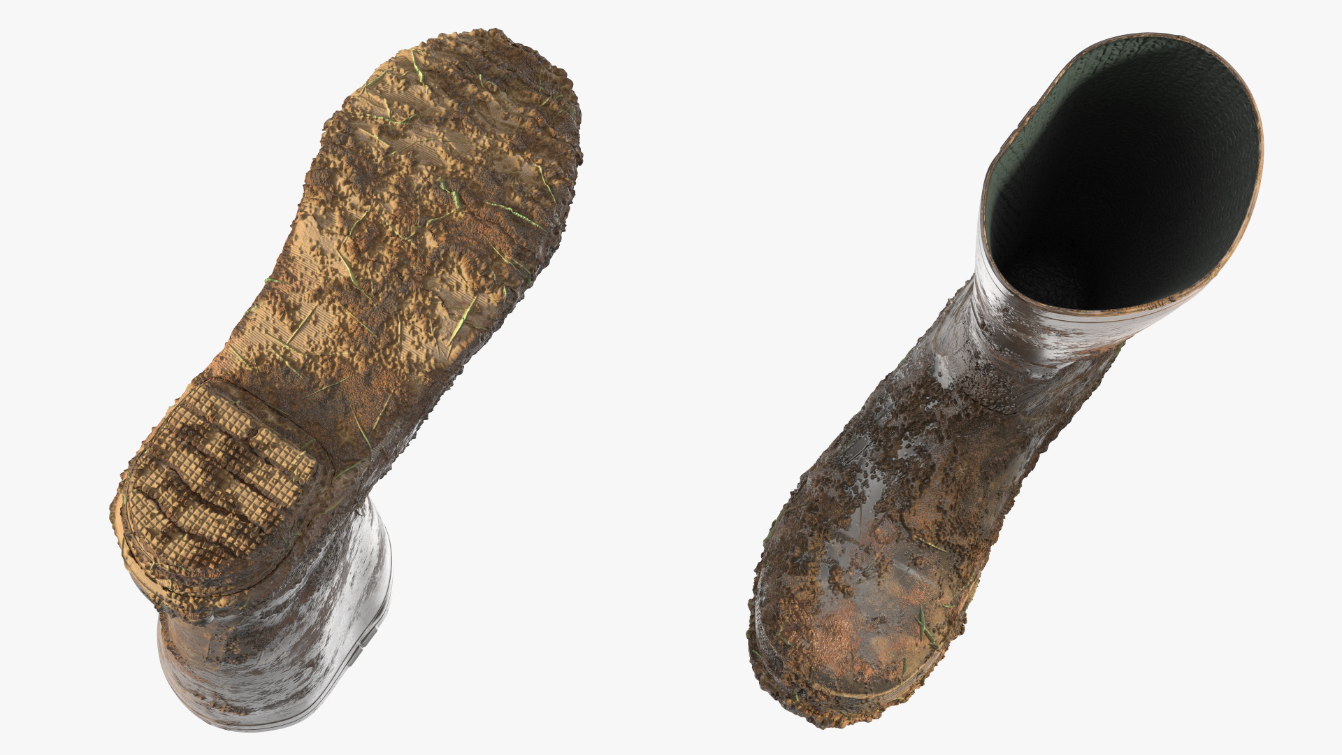 3D Dirty Rubber Boots model