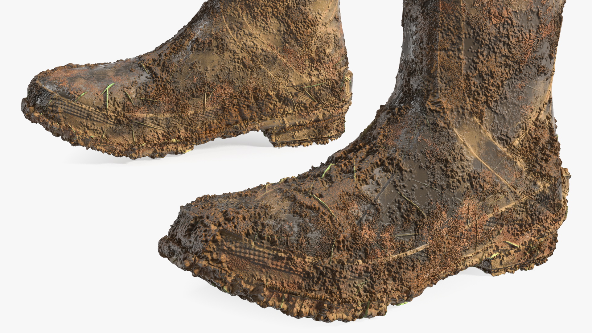 3D Dirty Rubber Boots model