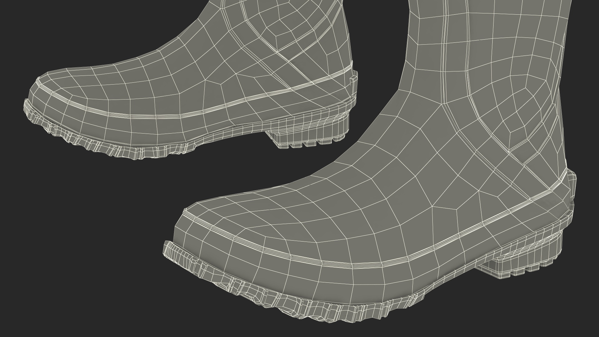 3D Dirty Rubber Boots model