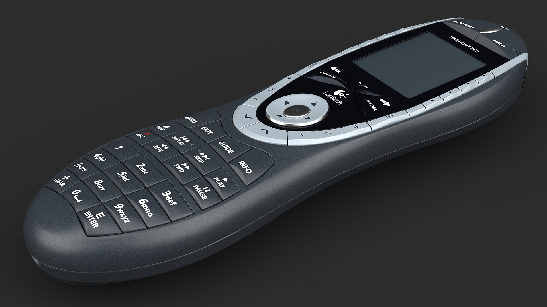 One for All Universal Remote Control Black 3D