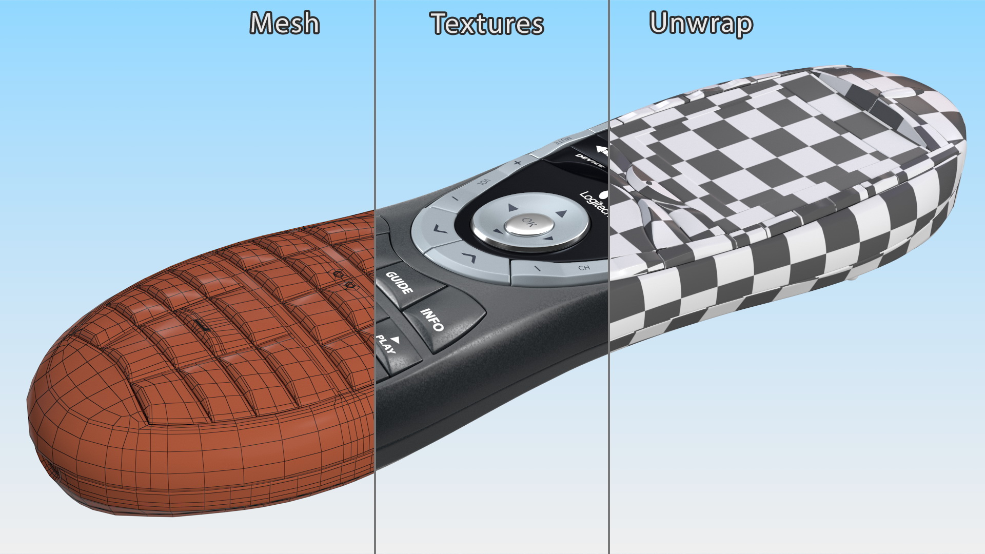 One for All Universal Remote Control Black 3D