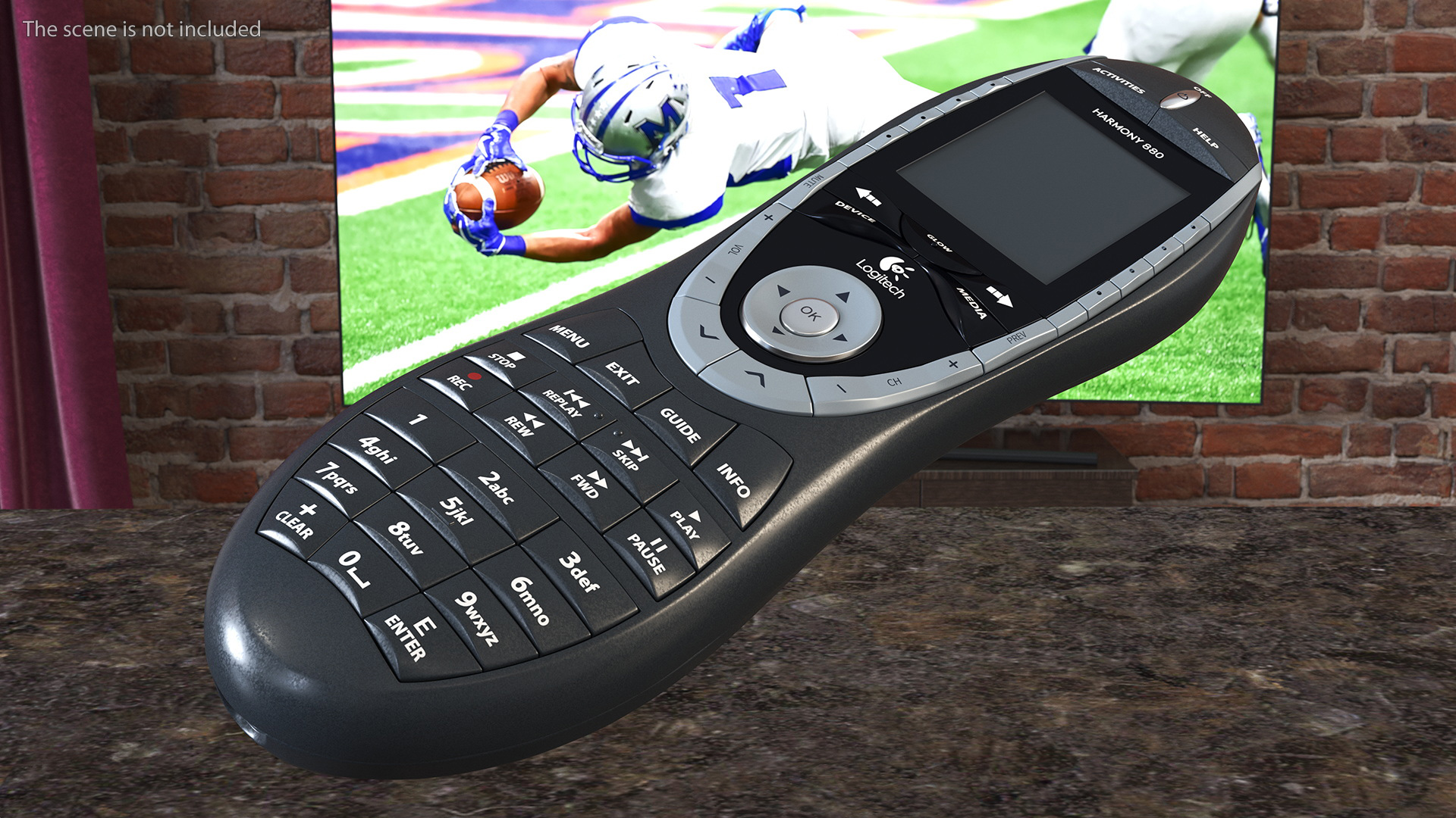 One for All Universal Remote Control Black 3D