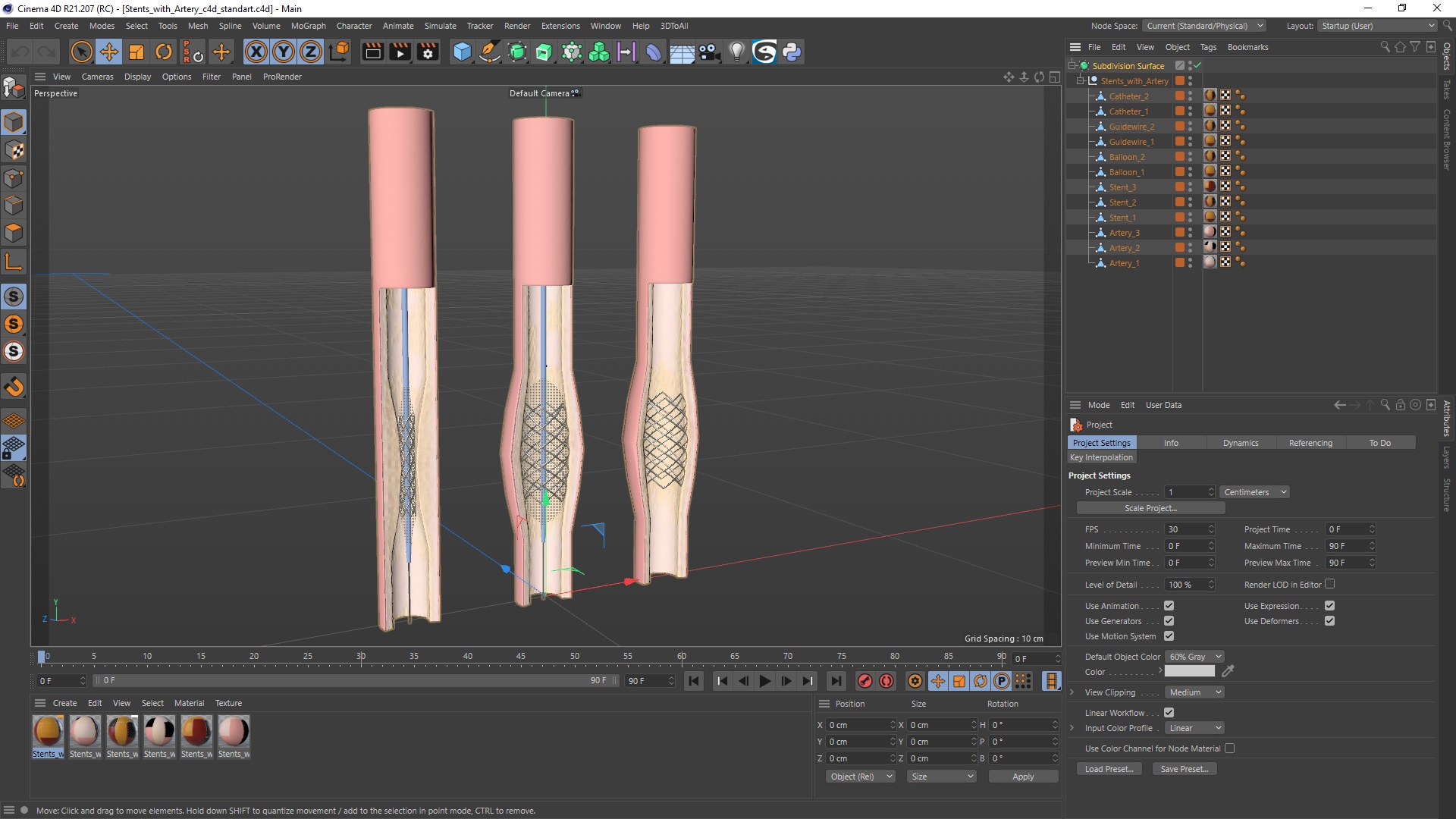 3D Stents with Artery model