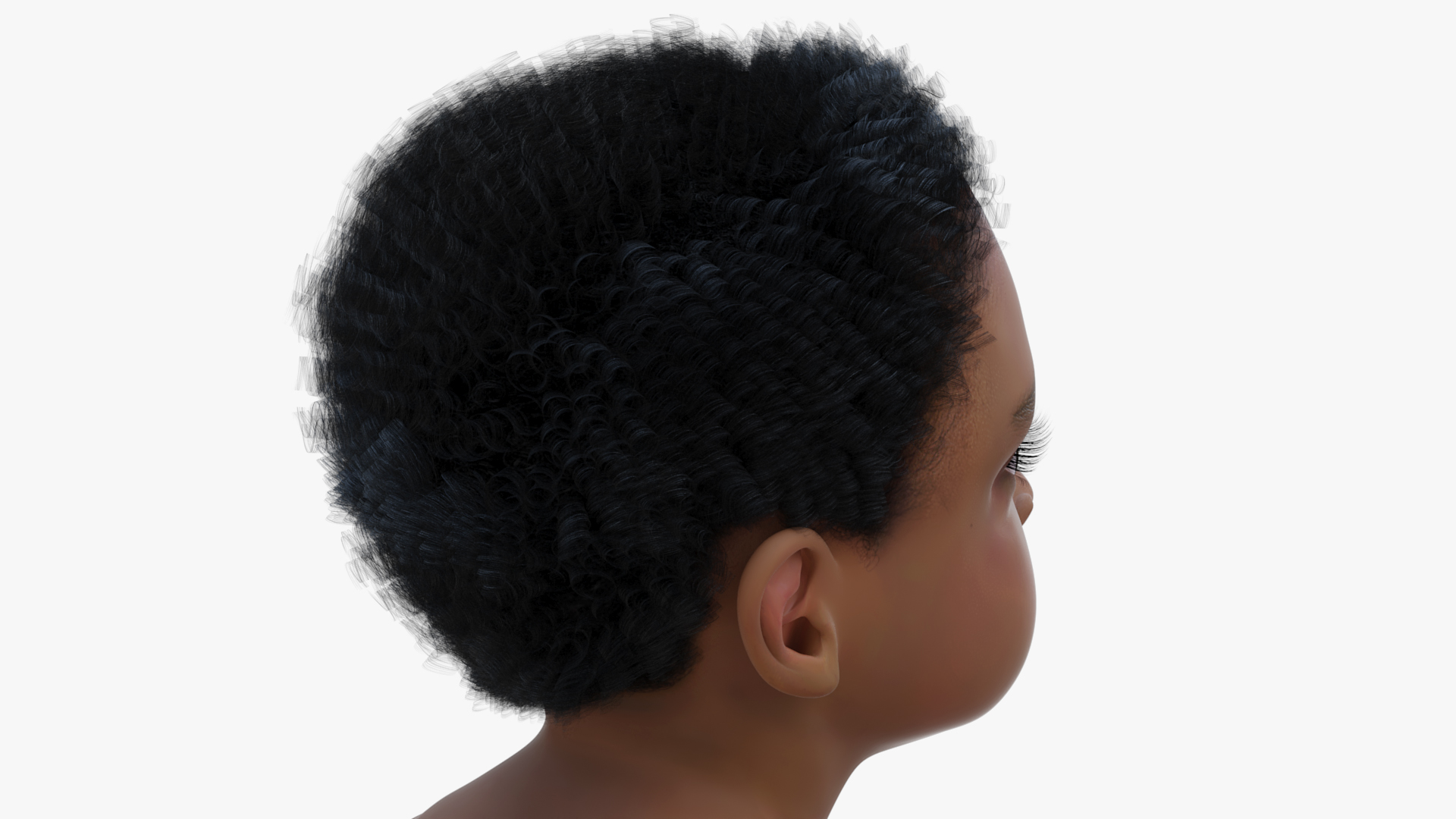 3D model African Baby Boy Light Skin in Diaper Sitting