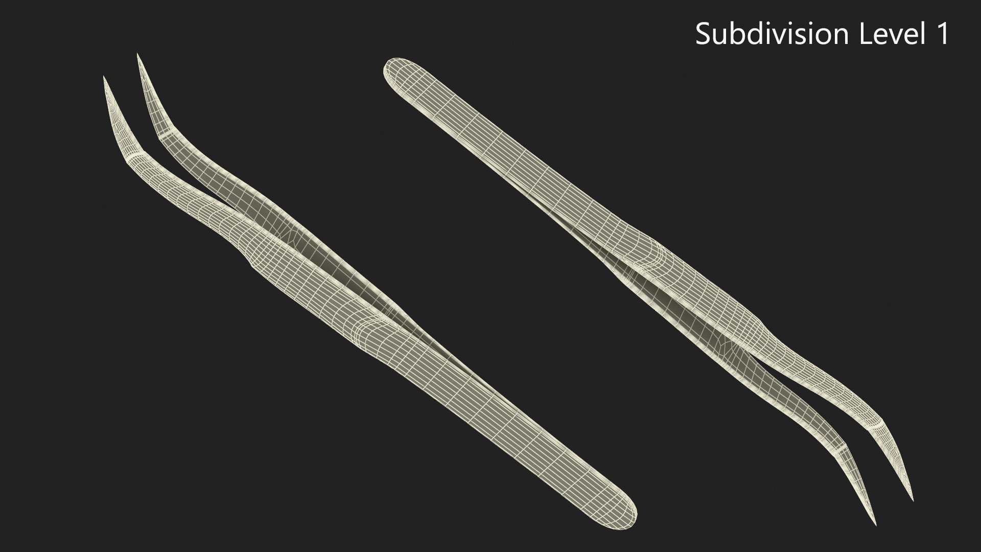 3D Black Angled Tweezers