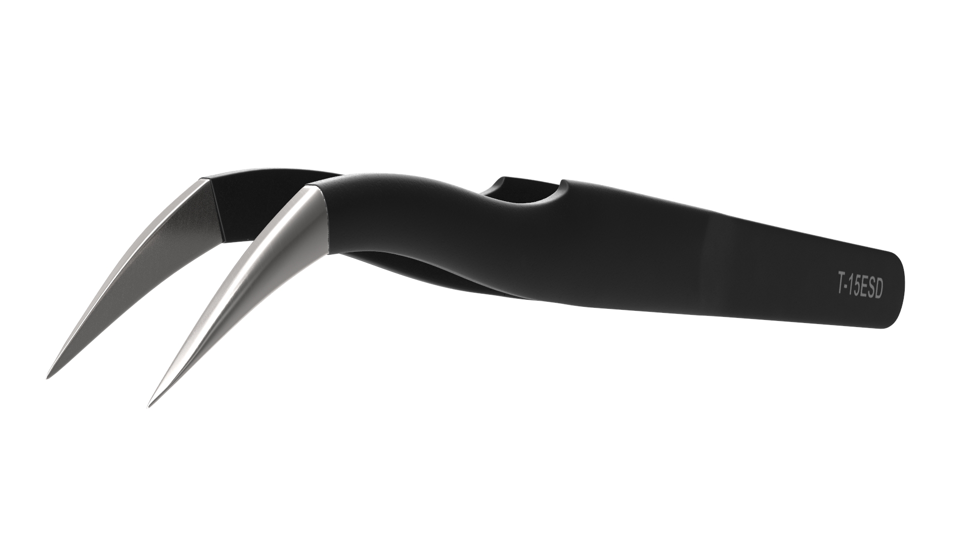 3D Black Angled Tweezers
