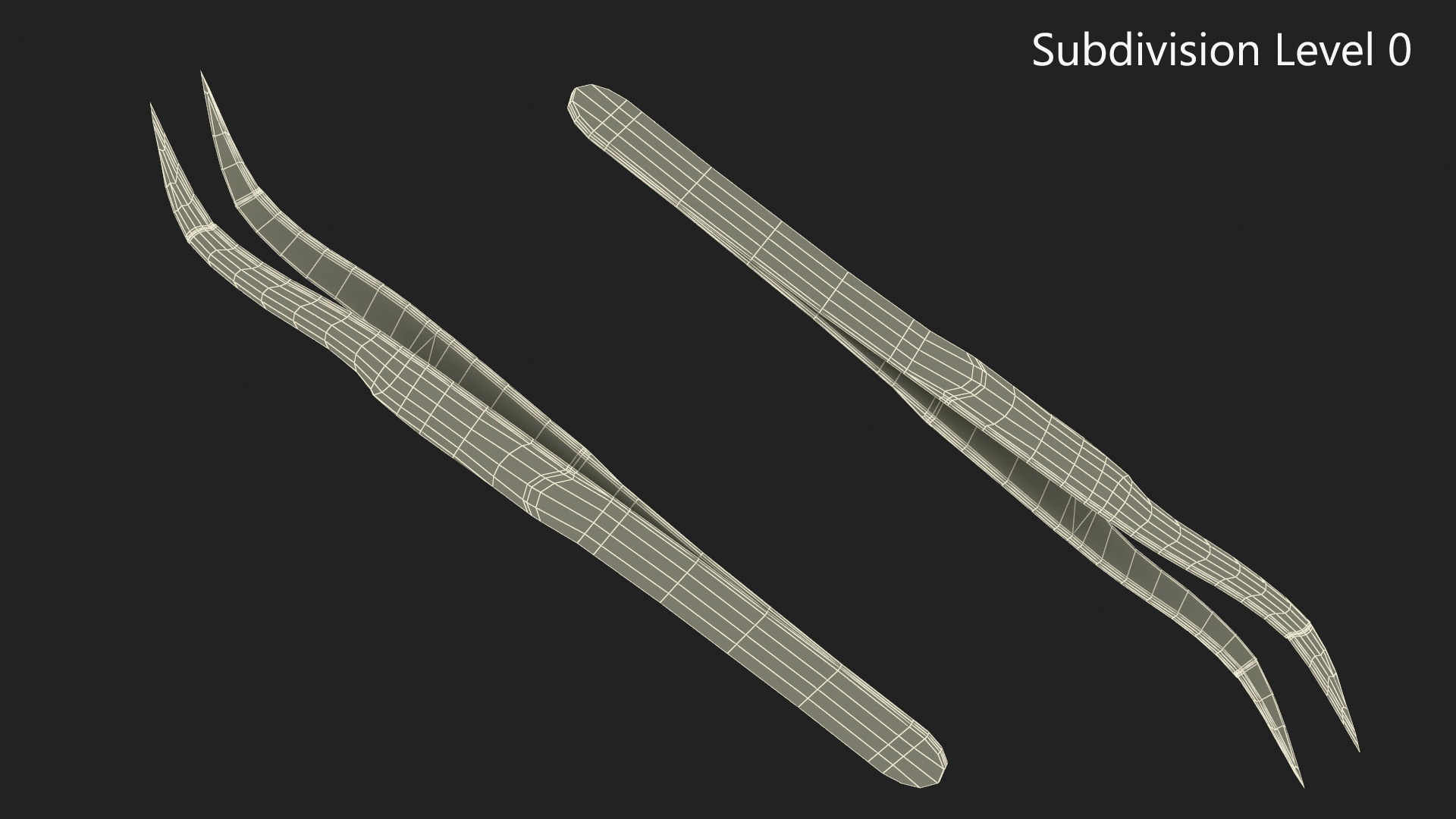 3D Black Angled Tweezers
