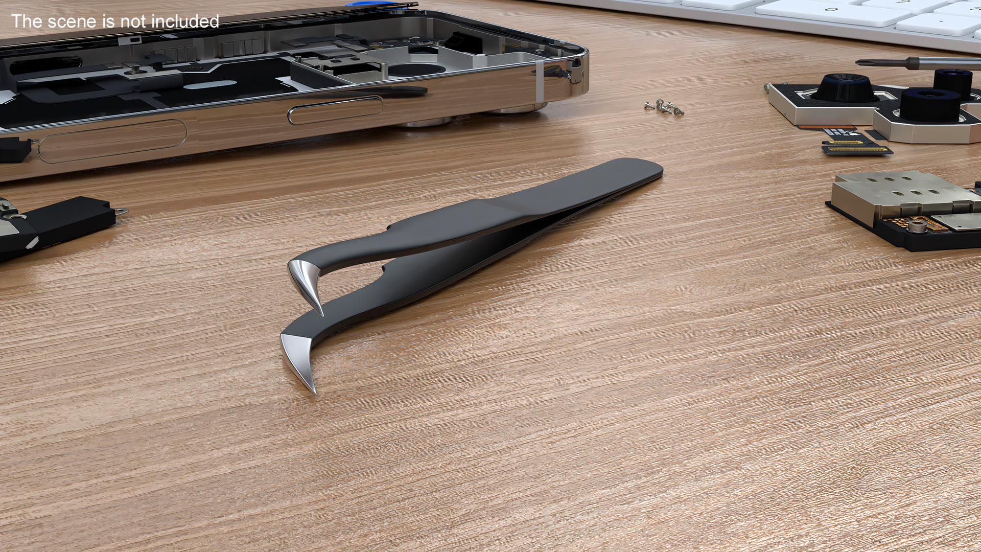 3D Black Angled Tweezers