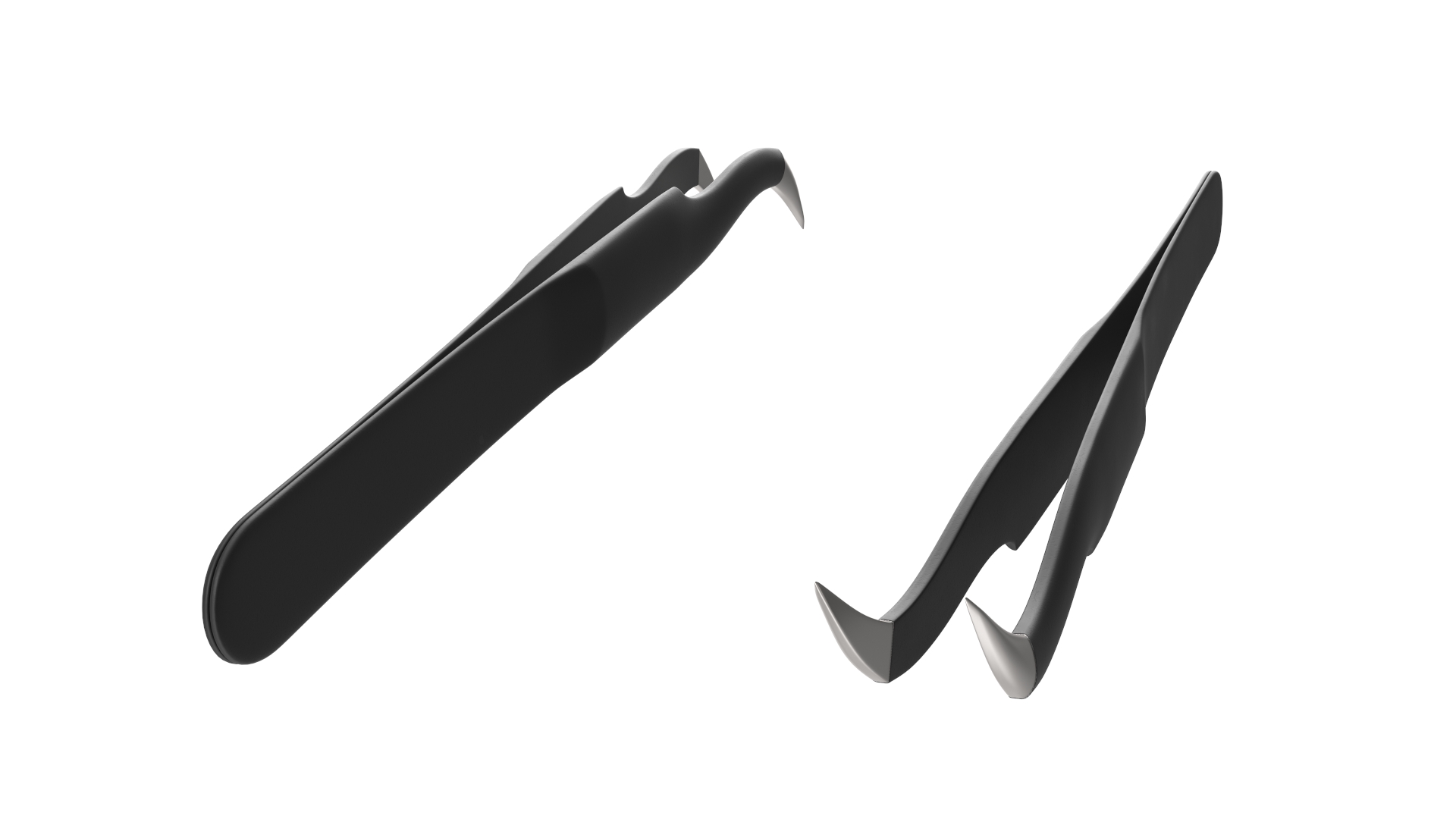 3D Black Angled Tweezers