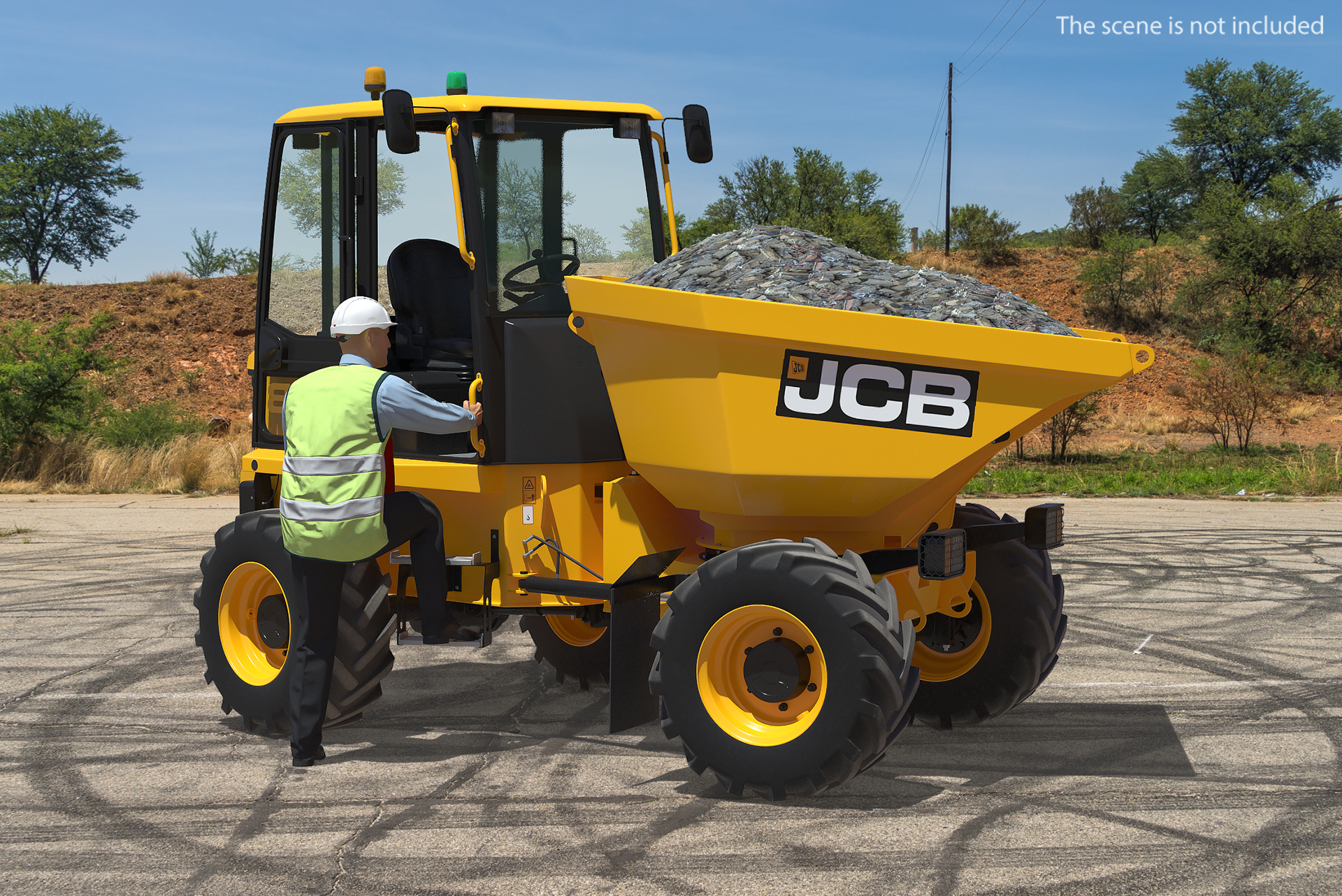 JCB 6T-1 Cabbed Site Dumper Rigged 3D model
