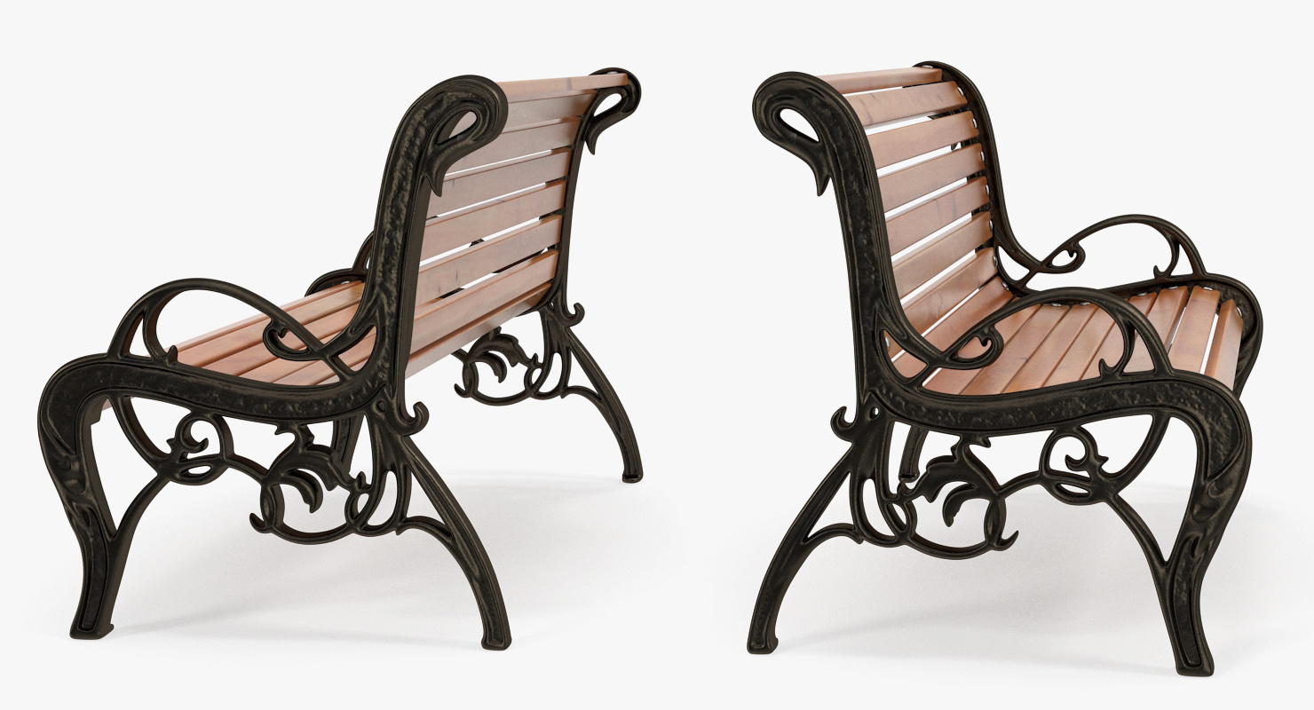 3D Classic Park Bench model