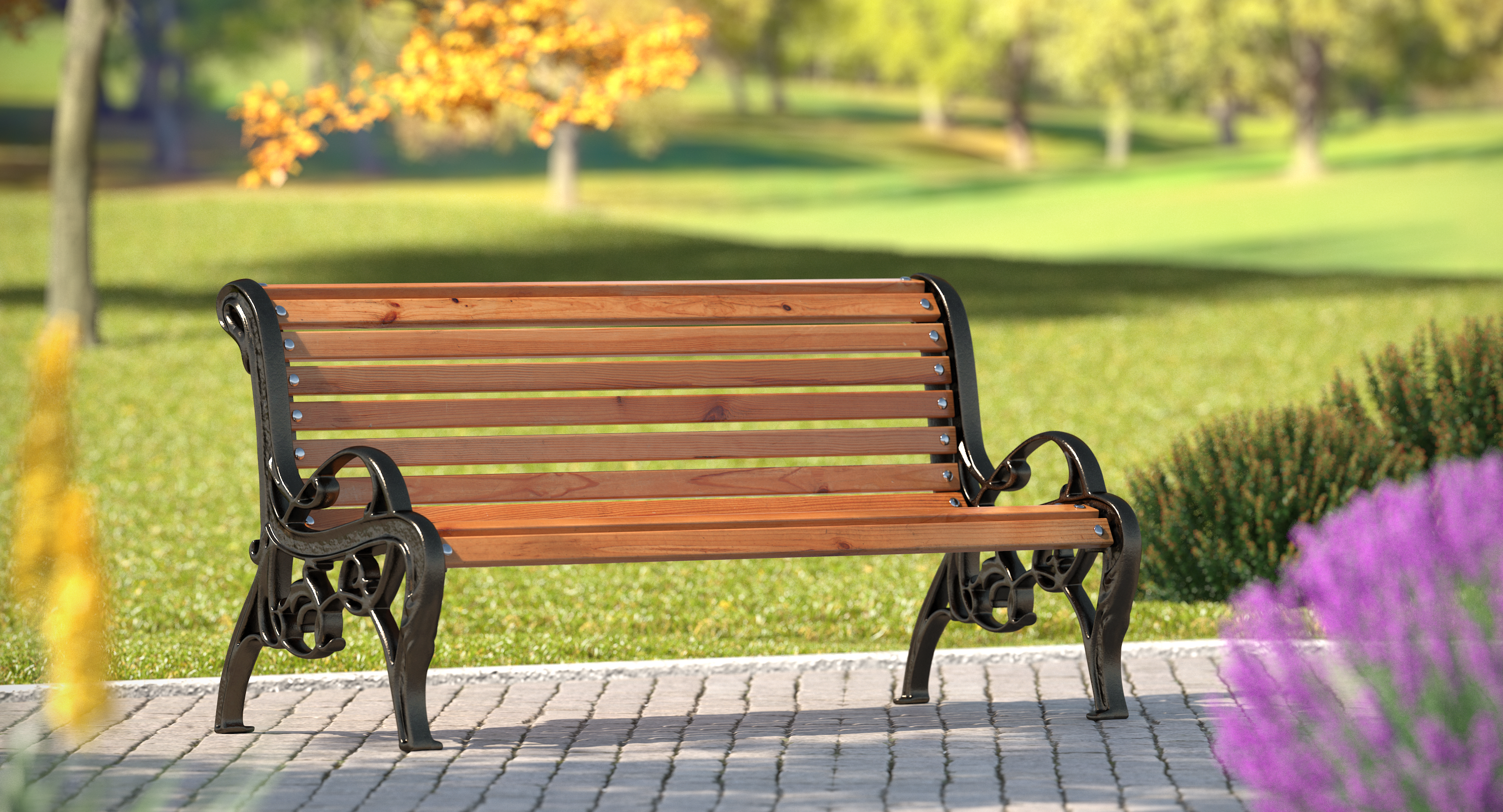 Classic Park Bench, view 5