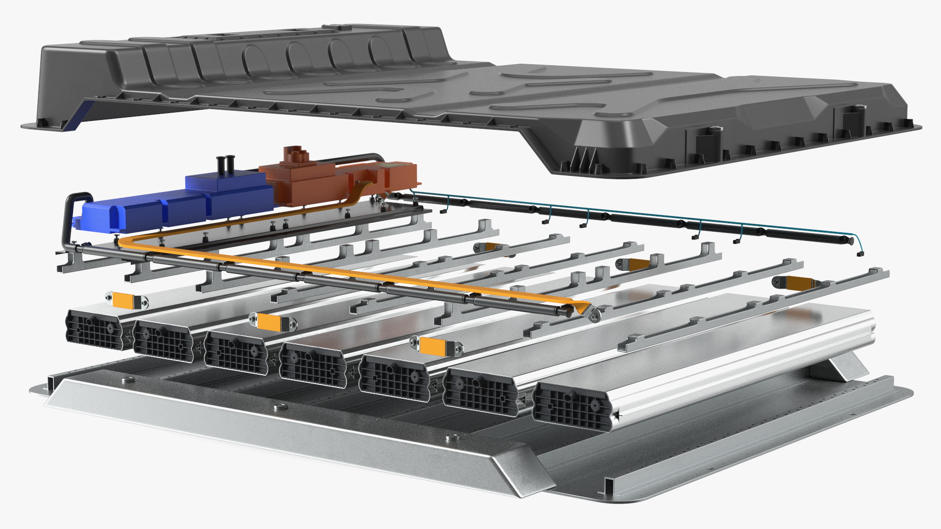 3D model Electric Car Battery Open