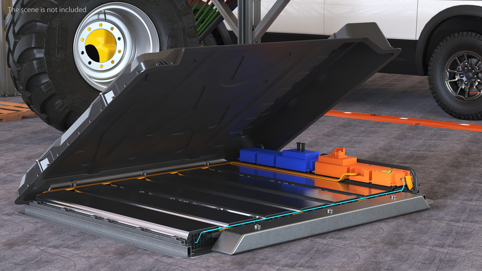 3D model Electric Car Battery Open