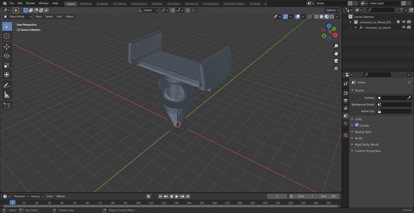 Universal Car Mount 3D model