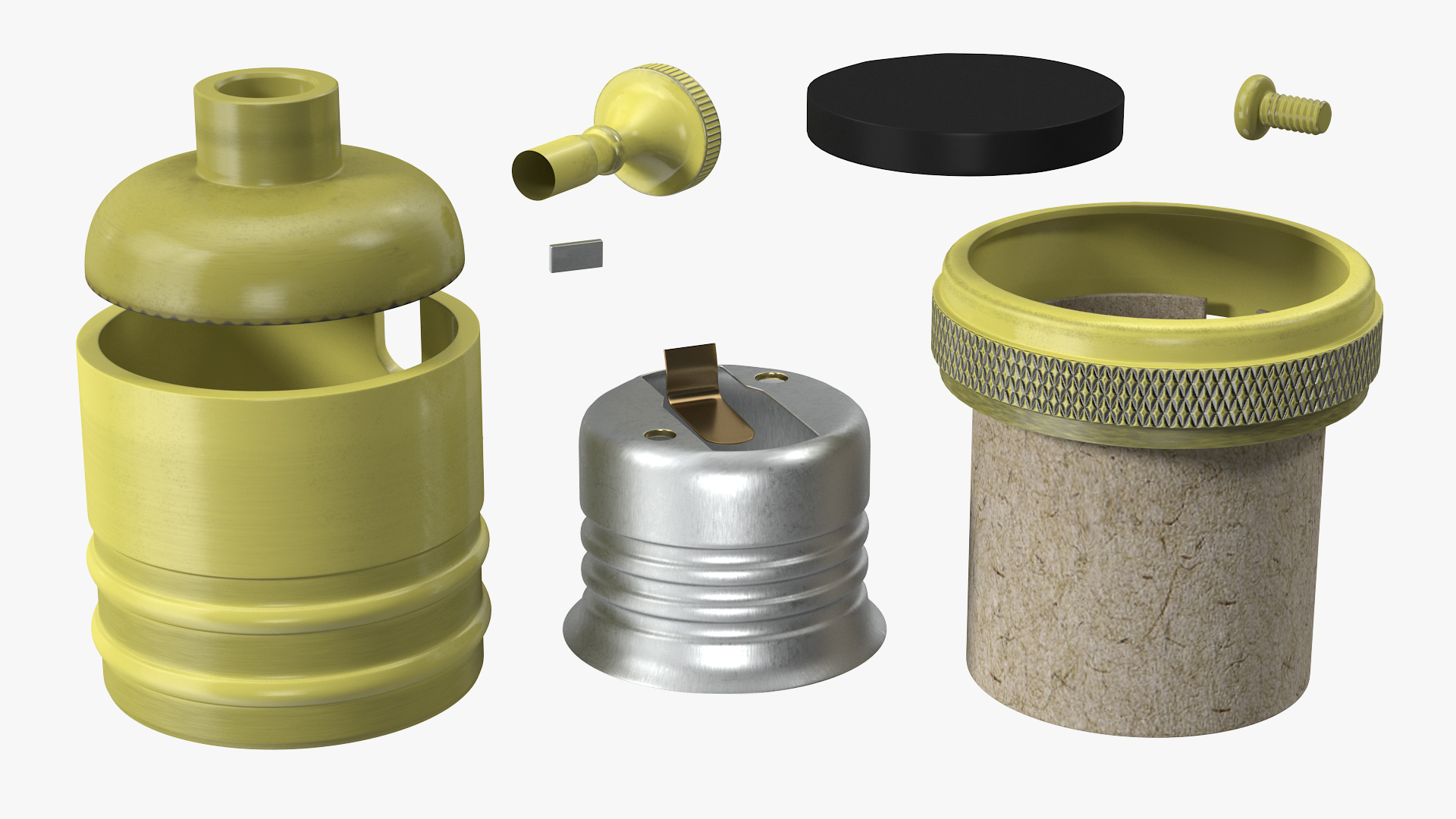 3D model Vintage Lightbulb Socket Brass