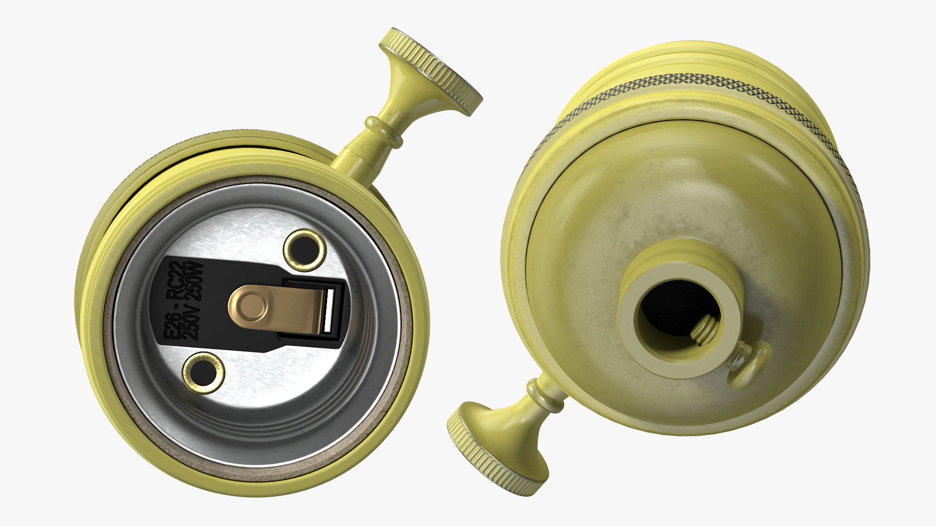 3D model Vintage Lightbulb Socket Brass