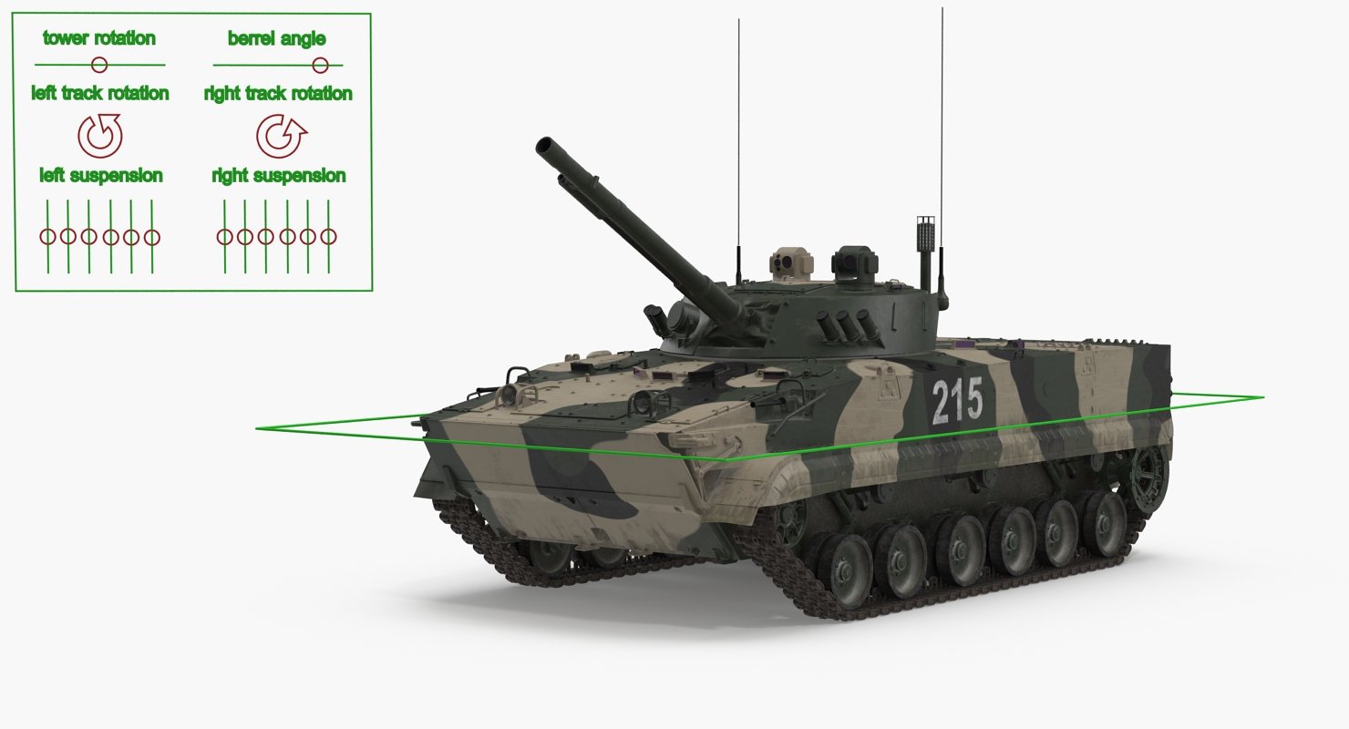 3D Infantry Fighting Vehicle BMP 3 Rigged model