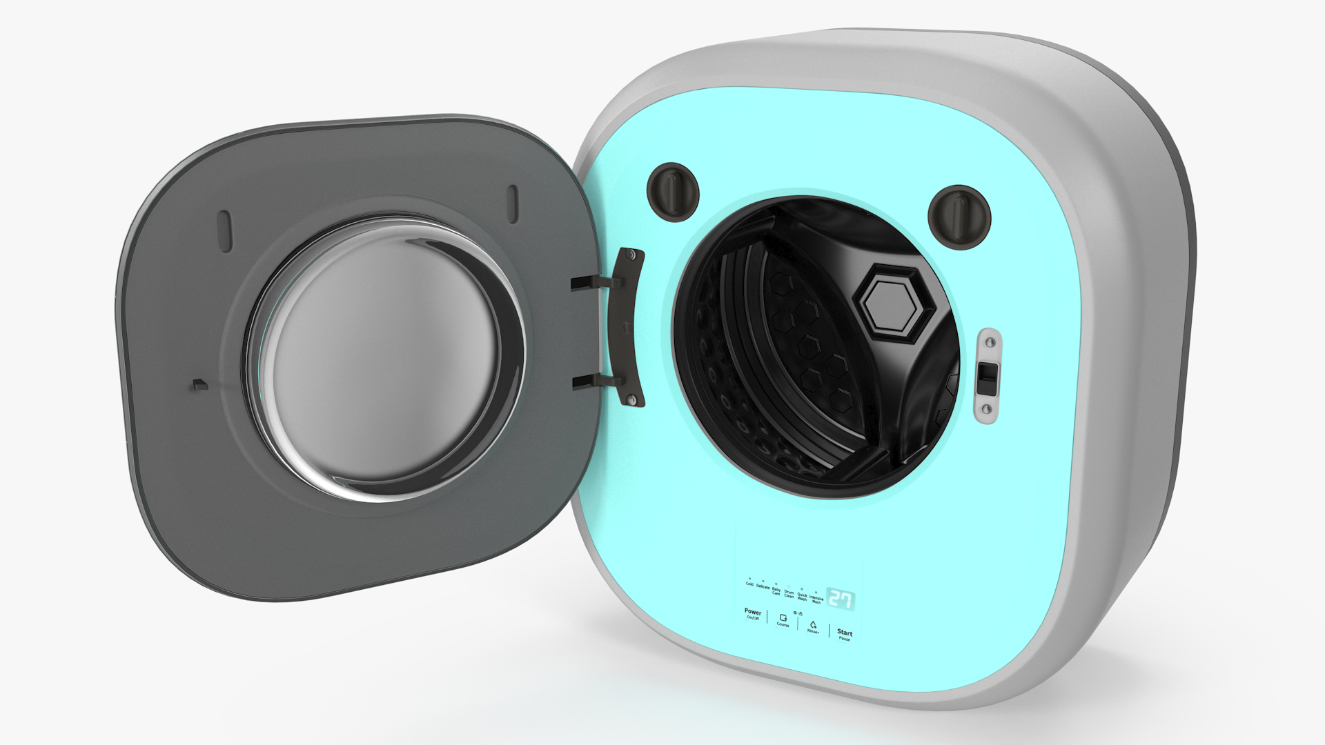 3D Mini Washing Machine Wall Mounted Blue model