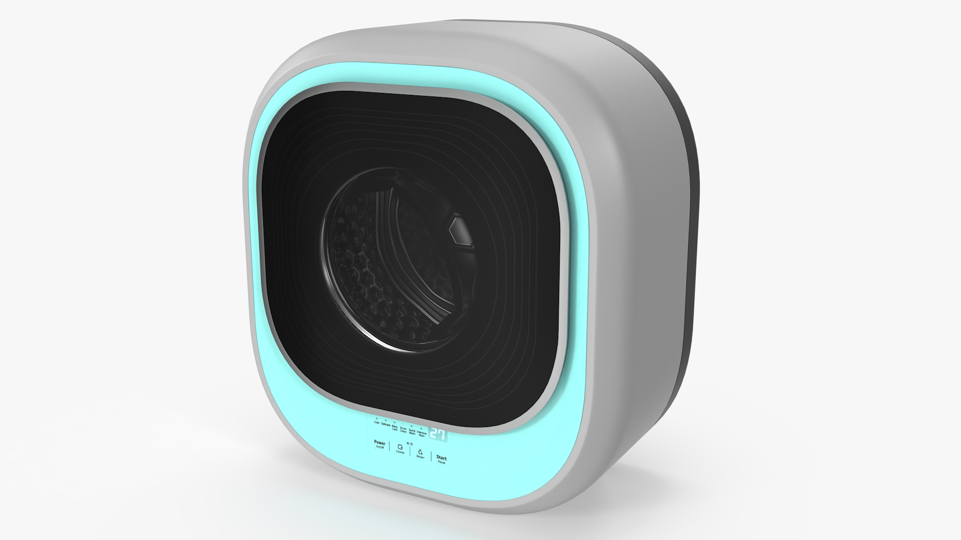 3D Mini Washing Machine Wall Mounted Blue model