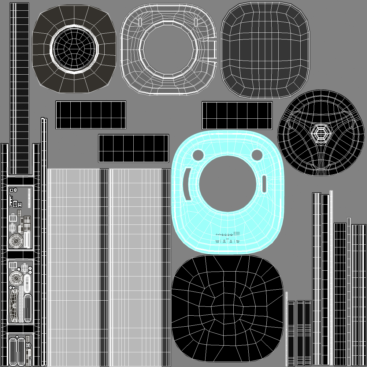3D Mini Washing Machine Wall Mounted Blue model