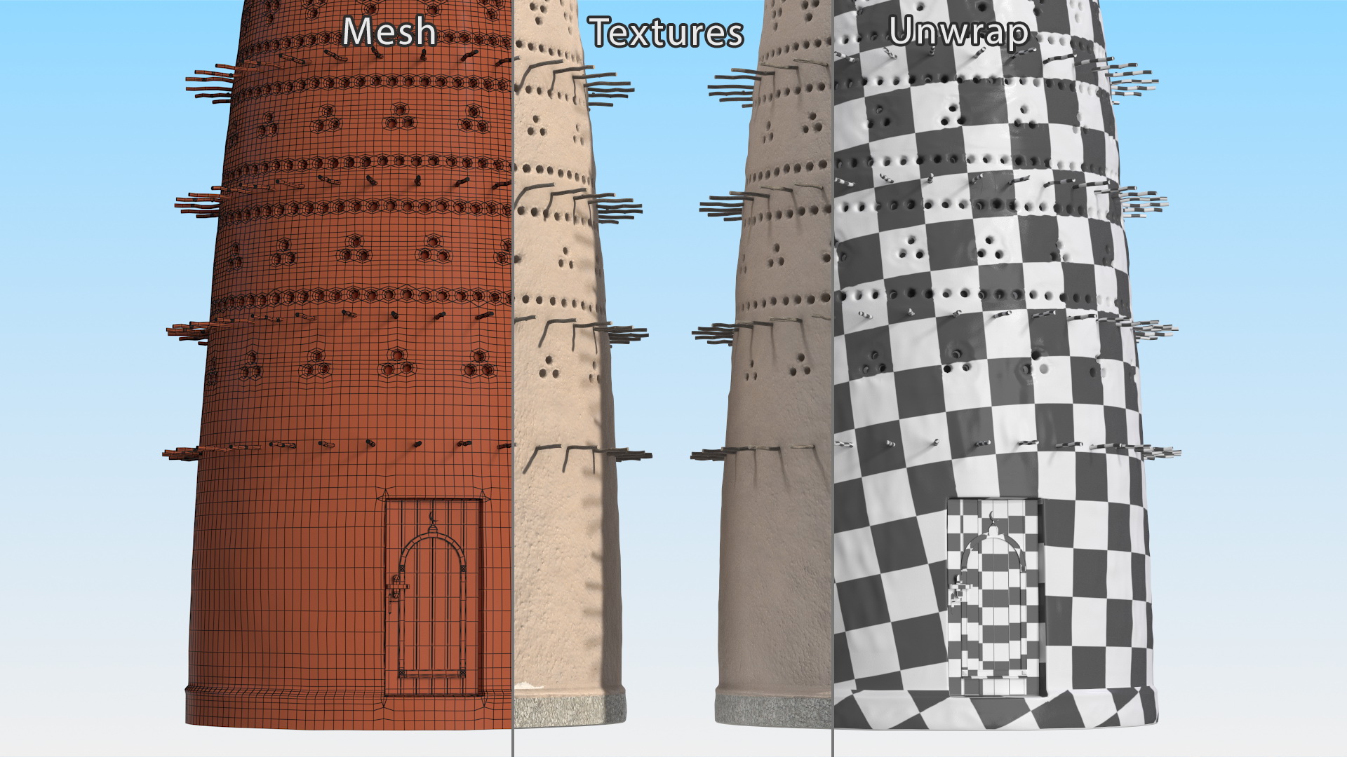 3D Pigeon Tower White model