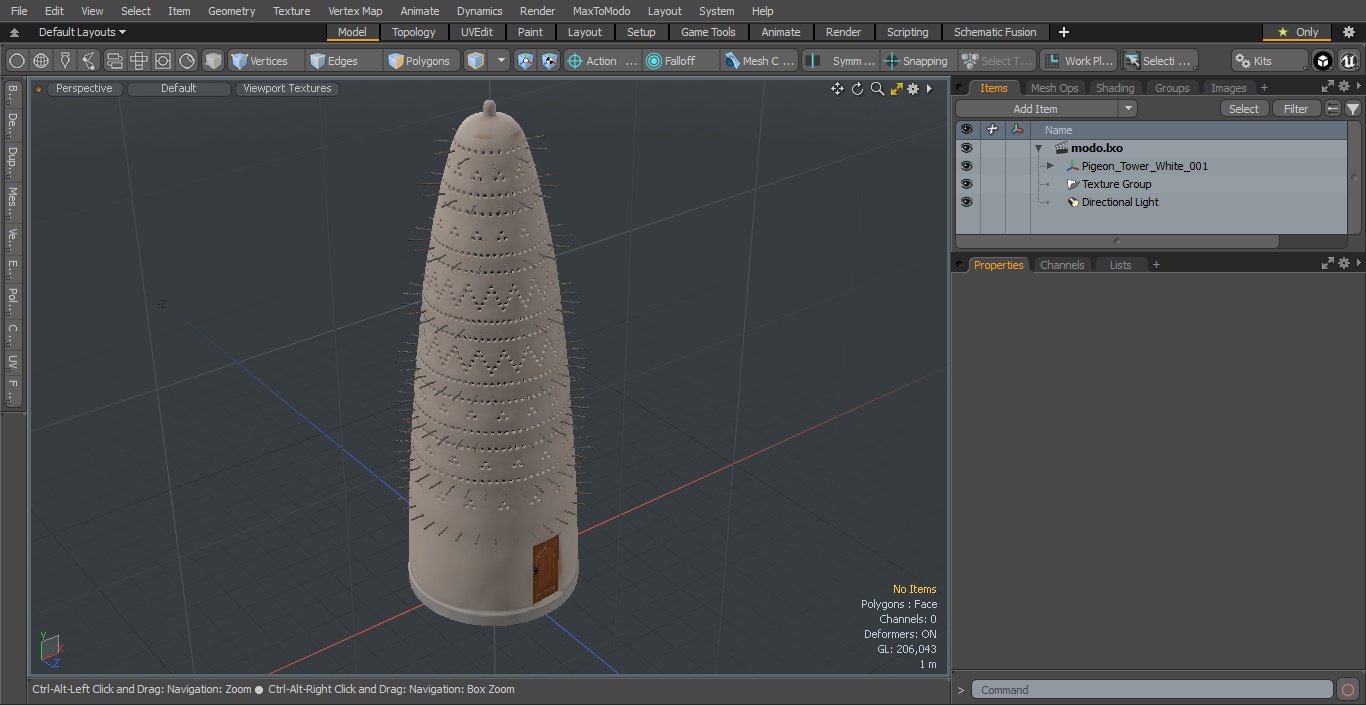 3D Pigeon Tower White model