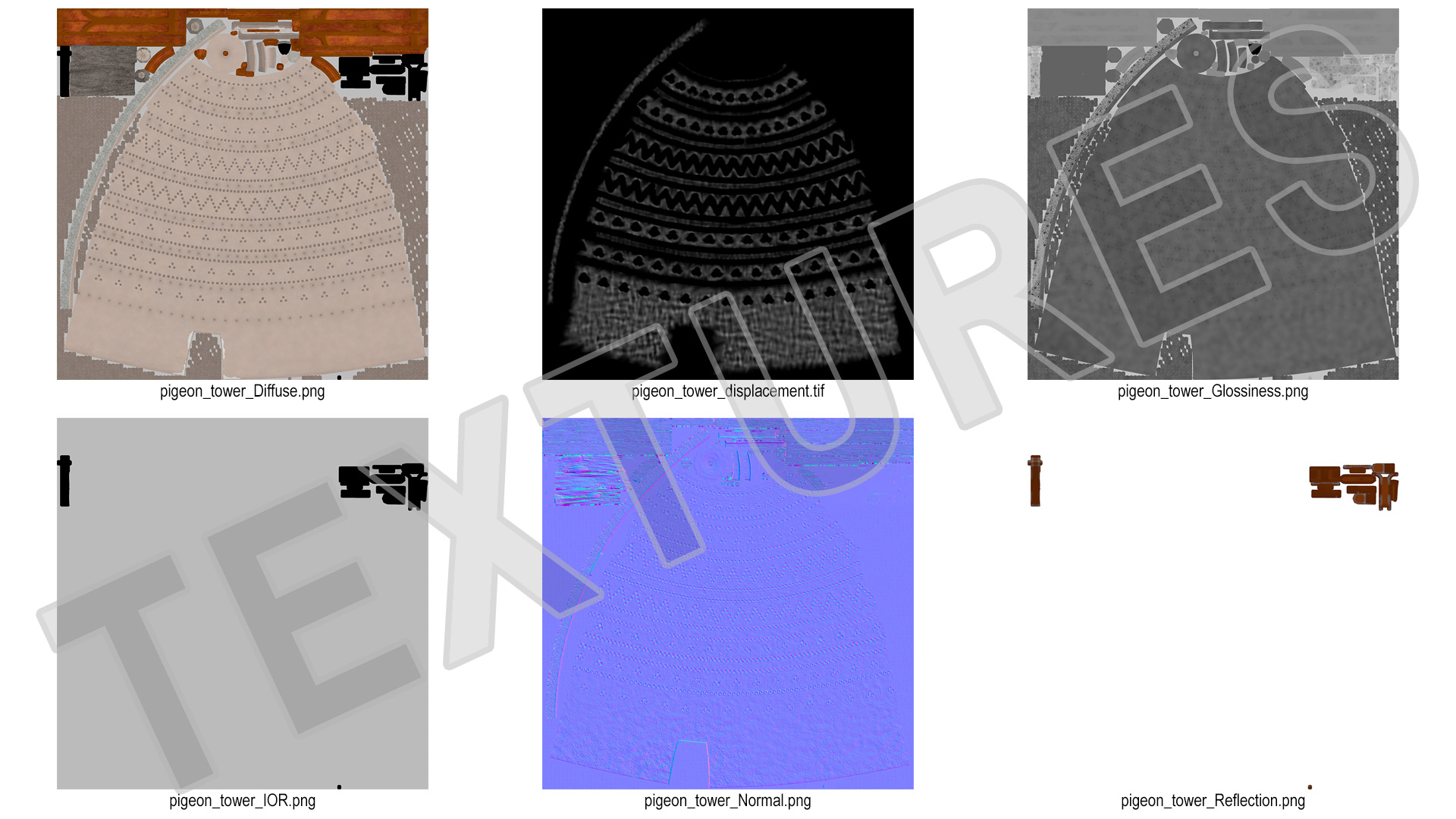 3D Pigeon Tower White model