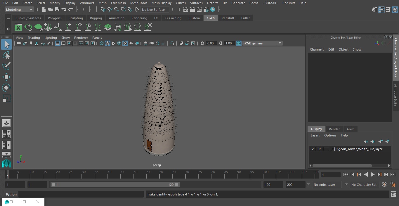 3D Pigeon Tower White model
