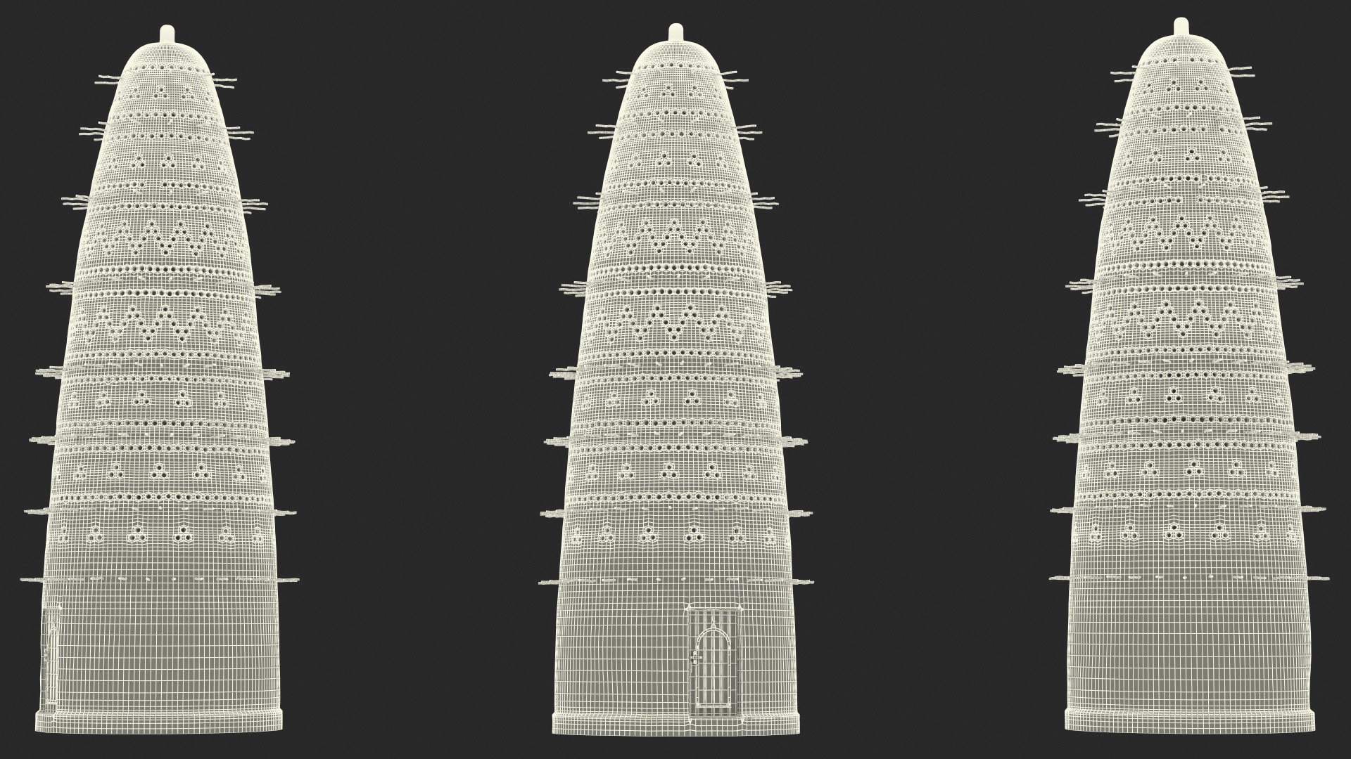 3D Pigeon Tower White model