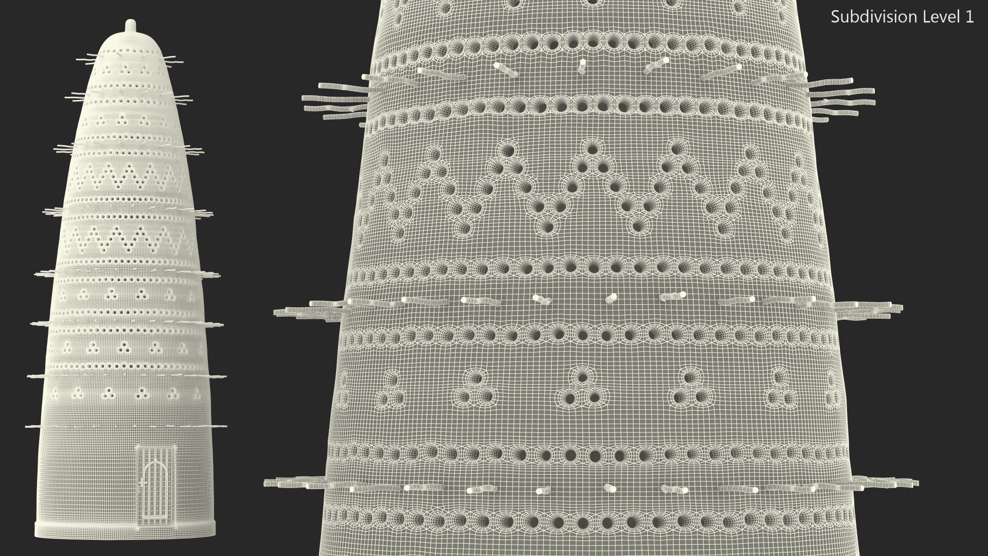 3D Pigeon Tower White model