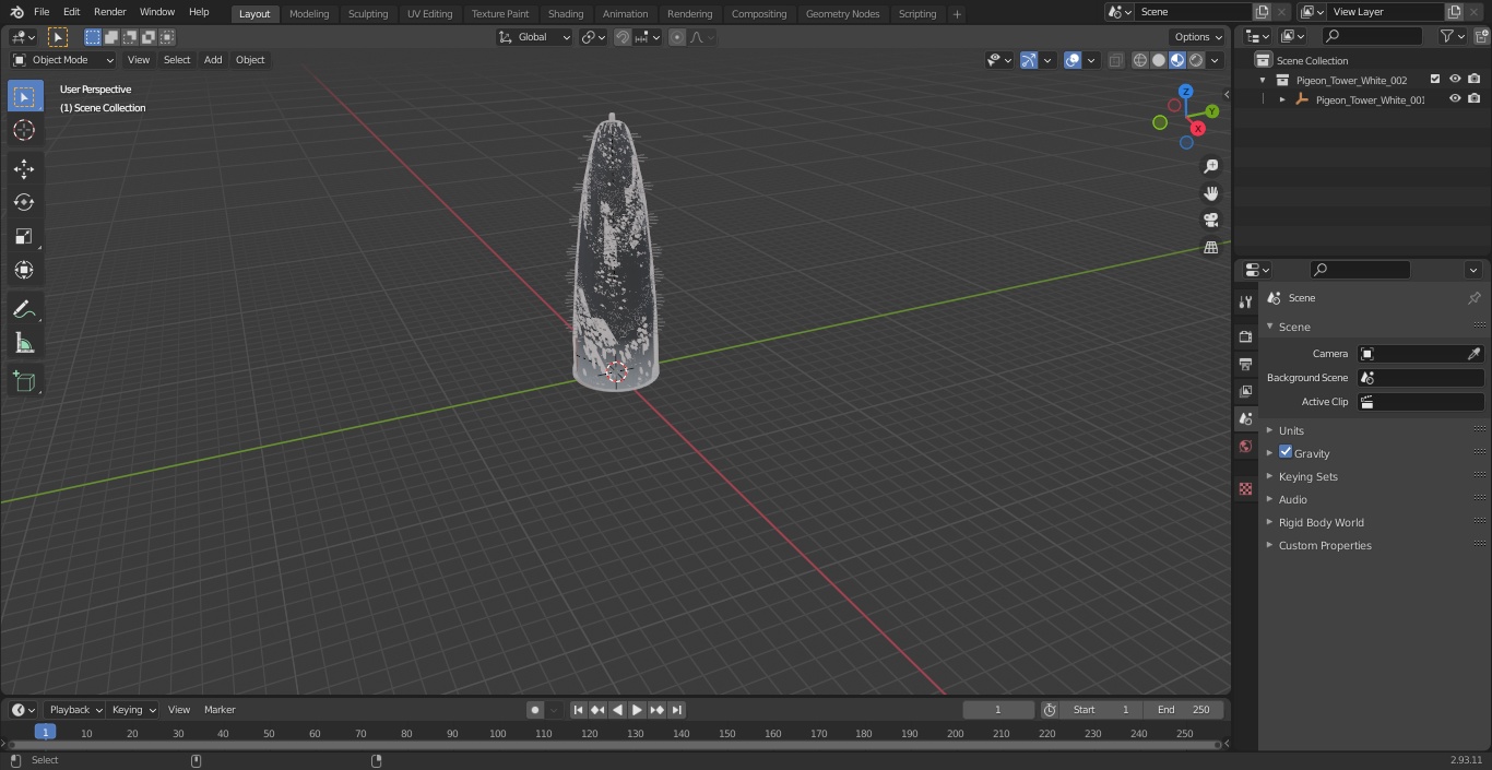 3D Pigeon Tower White model