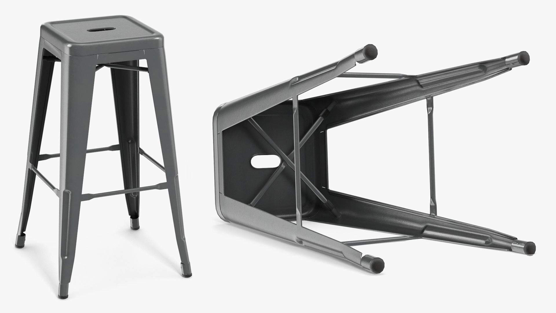Loft Metal Stool without Backrest Game Ready, view 4