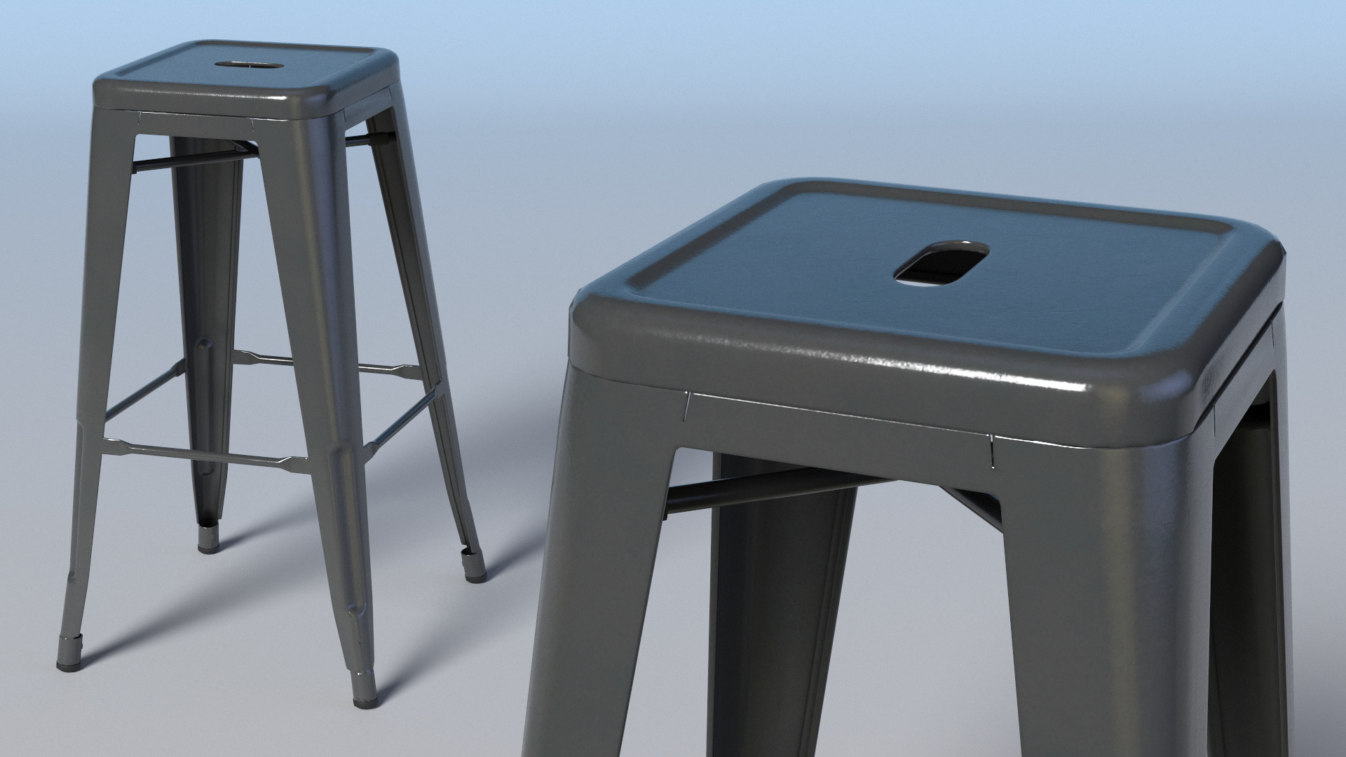 Loft Metal Stool without Backrest Game Ready, view 2