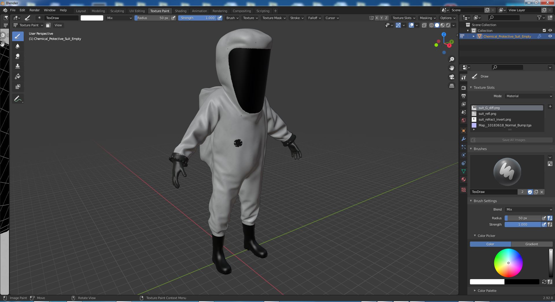 3D model Chemical Protective Suit Empty