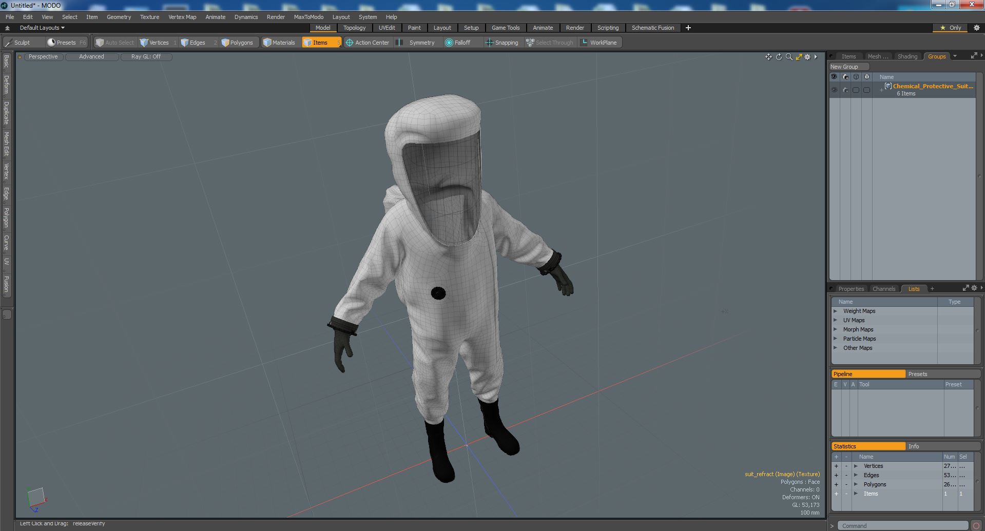 3D model Chemical Protective Suit Empty