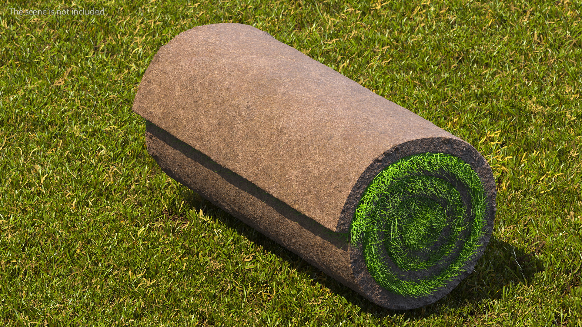 3D model Lawn Turf Roll Folded fur