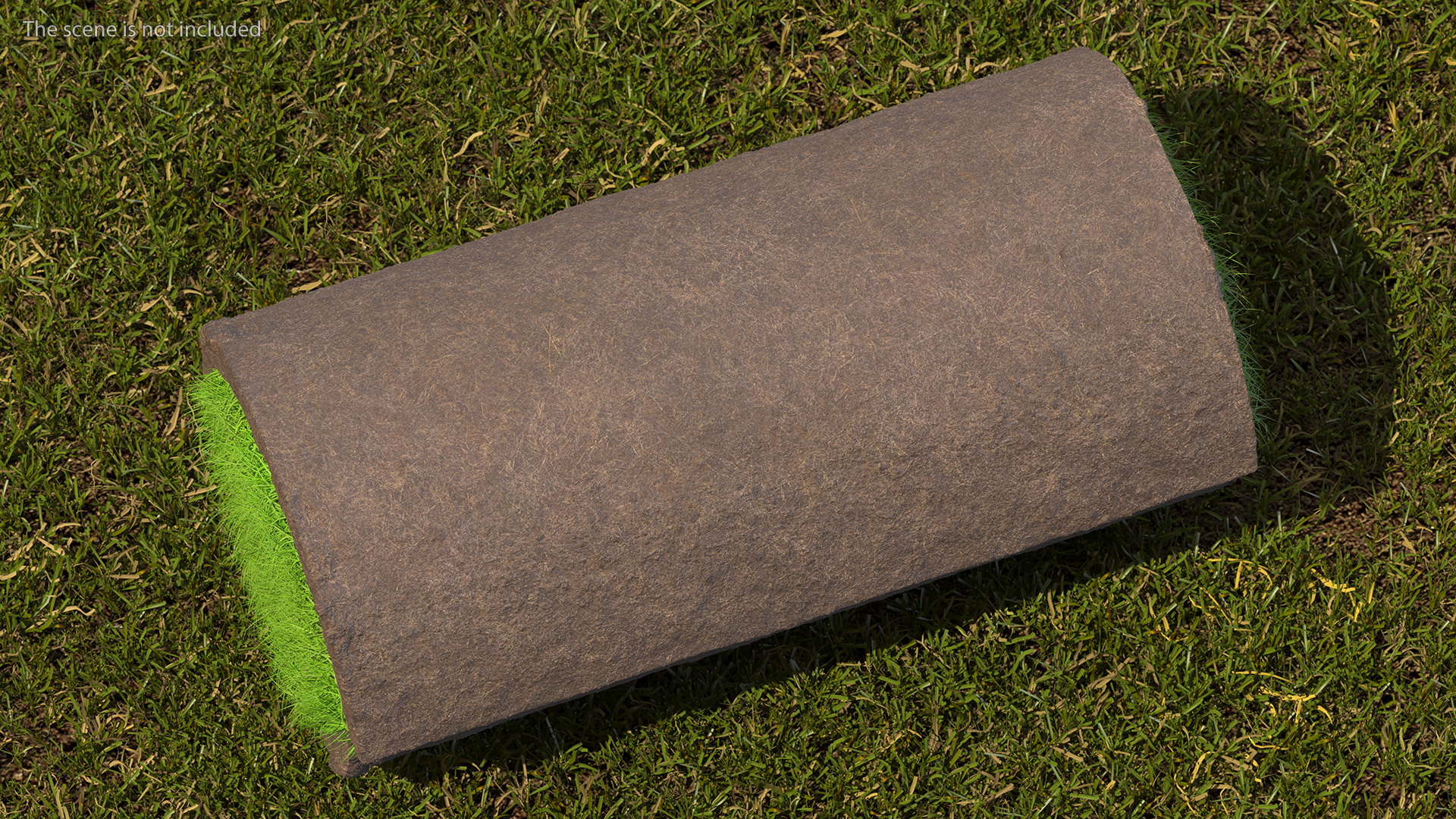 3D model Lawn Turf Roll Folded fur