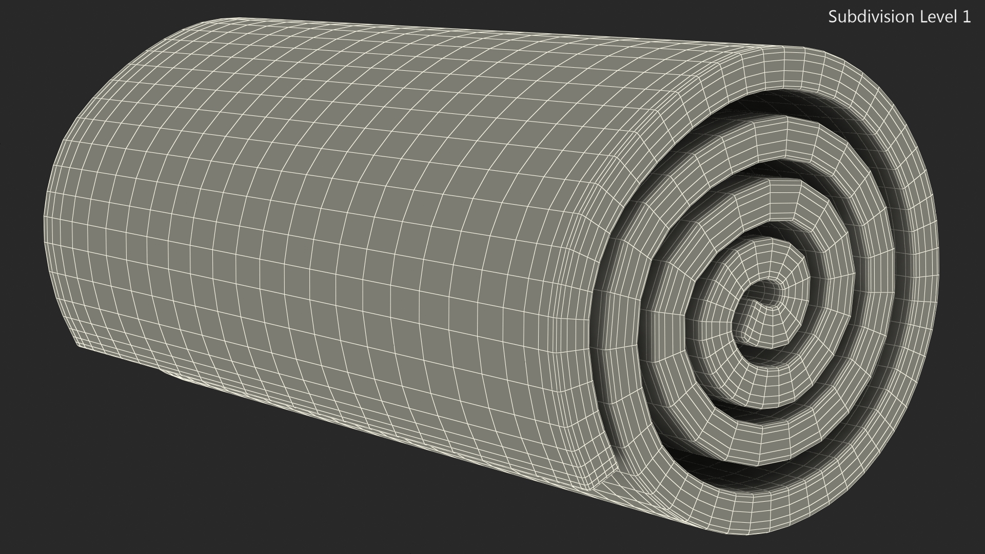 3D model Lawn Turf Roll Folded fur