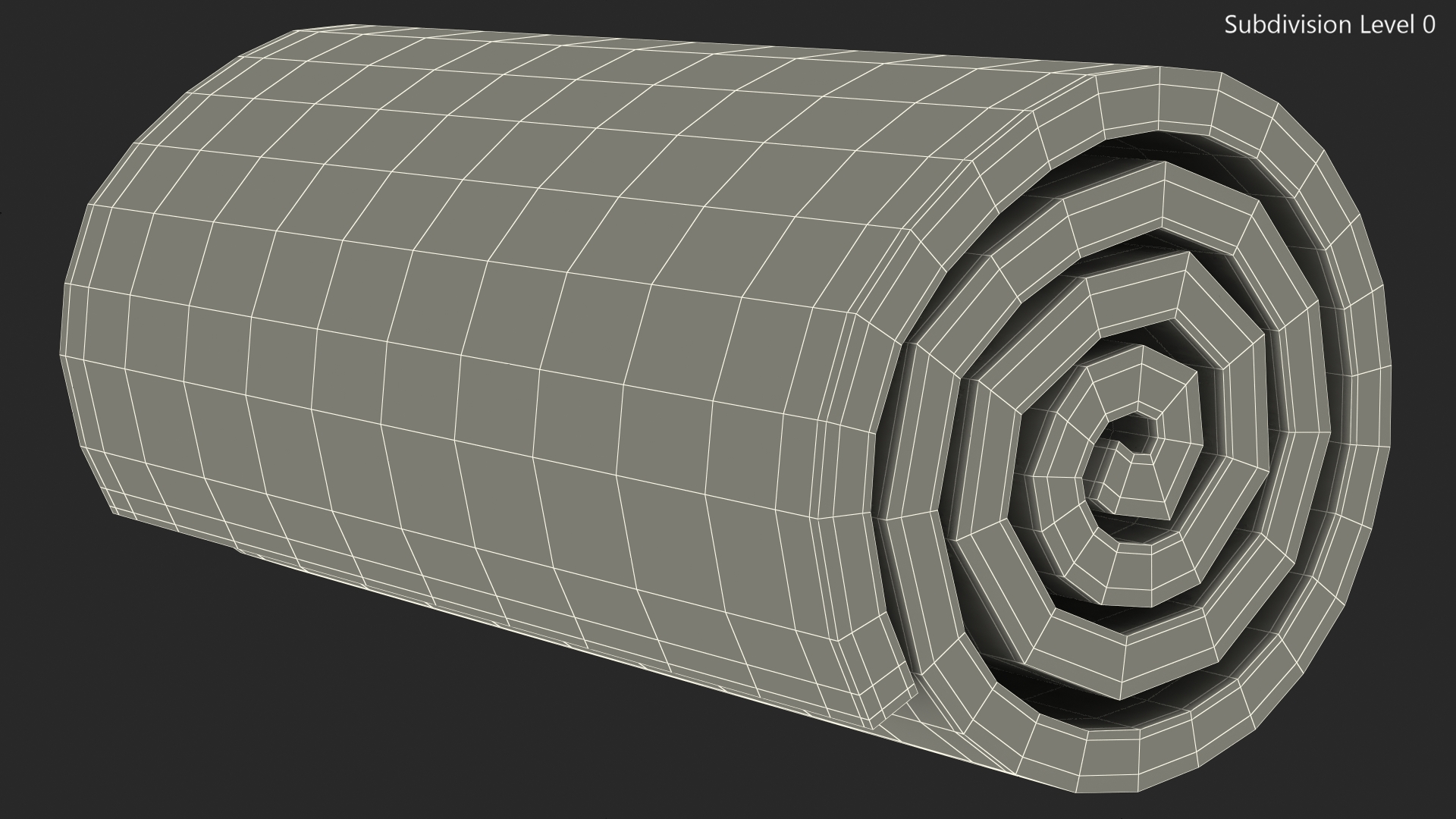 3D model Lawn Turf Roll Folded fur
